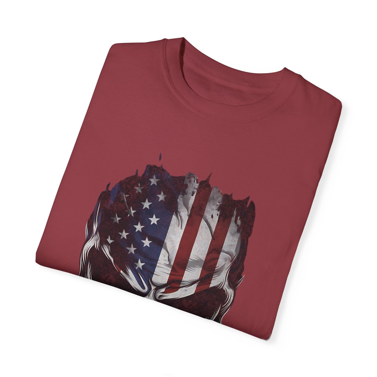 America Skull Face US Flag T-shirt