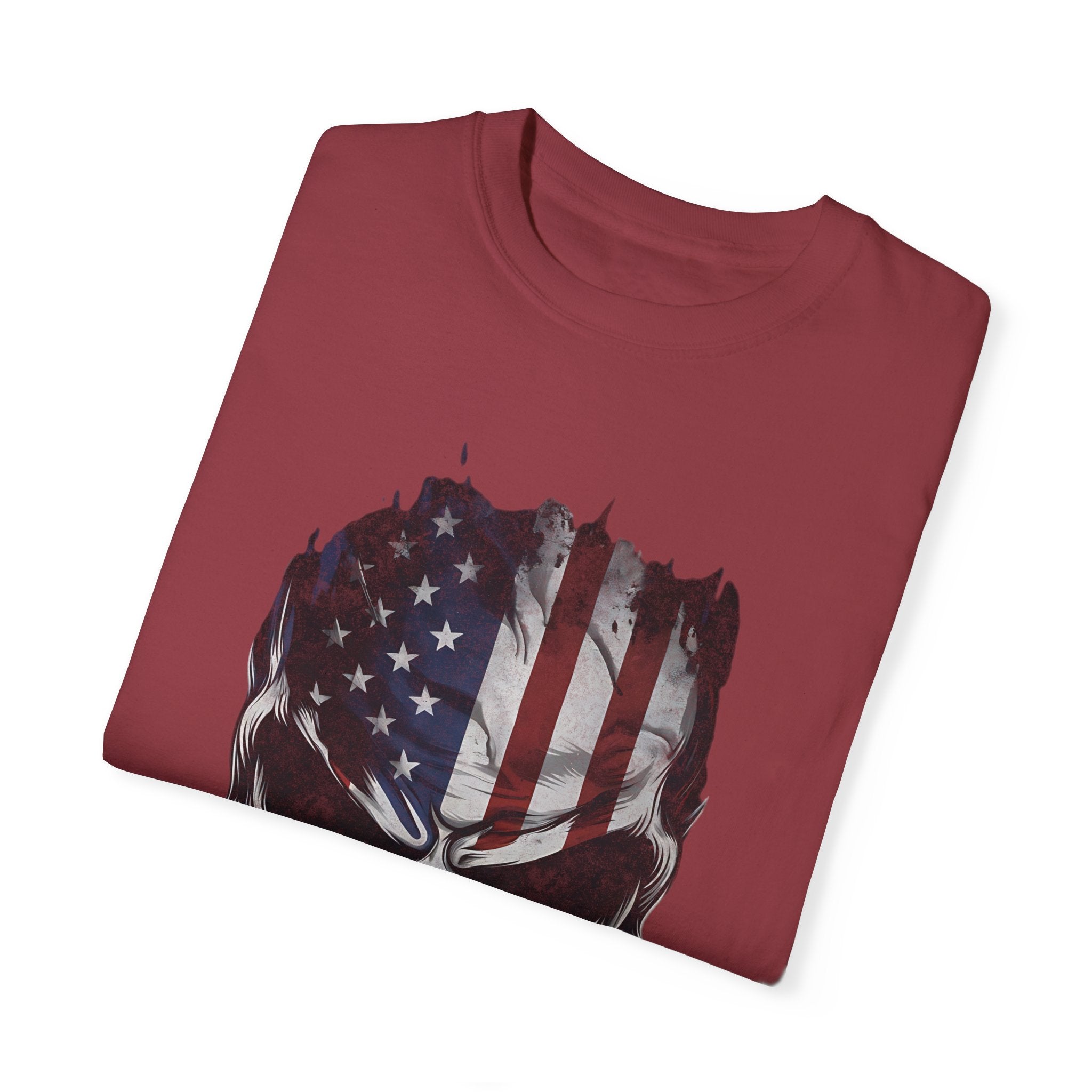 America Skull Face US Flag T-shirt