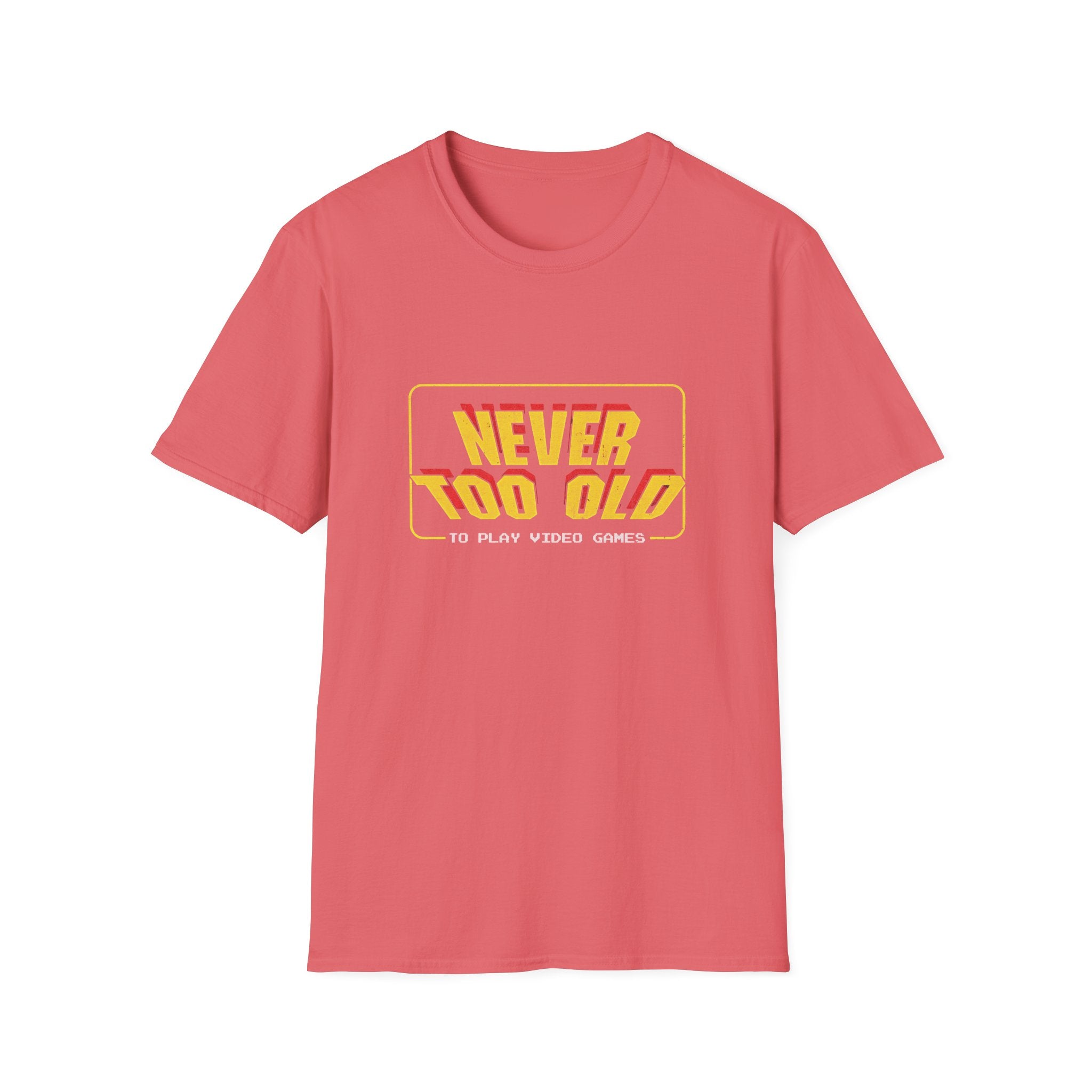 Never Too Old to Play Video Games Funny Retro Gamer T-Shirt