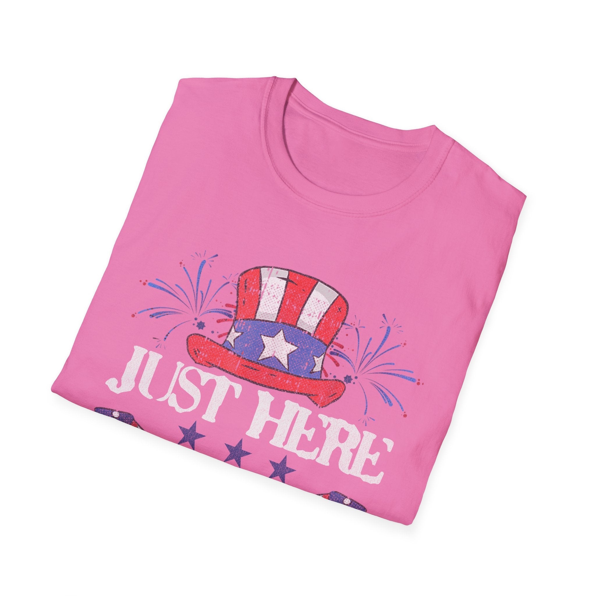 Just Here to Bang 4th of July Adult T-Shirt
