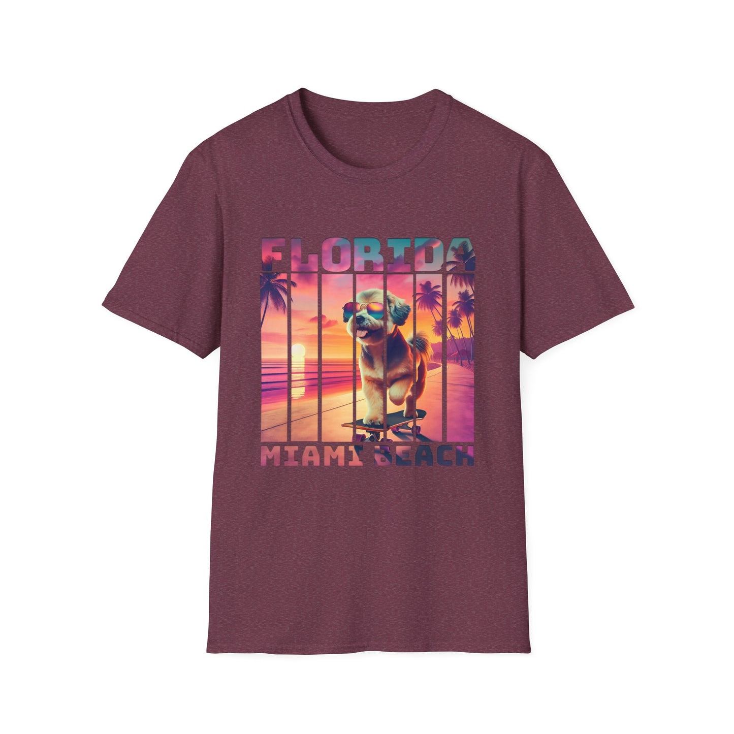 Florida Miami Beach Cool Summer Dog T-Shirt