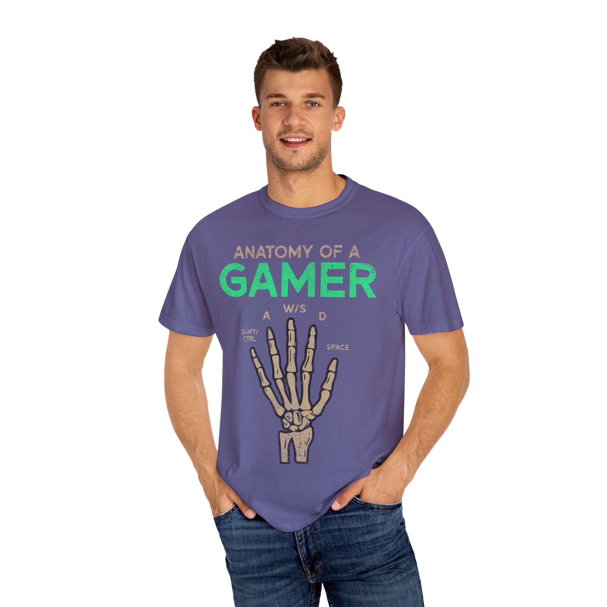 Anatomy of a Gamer – Skeleton Hand with Keyboard Gaming T-shirt