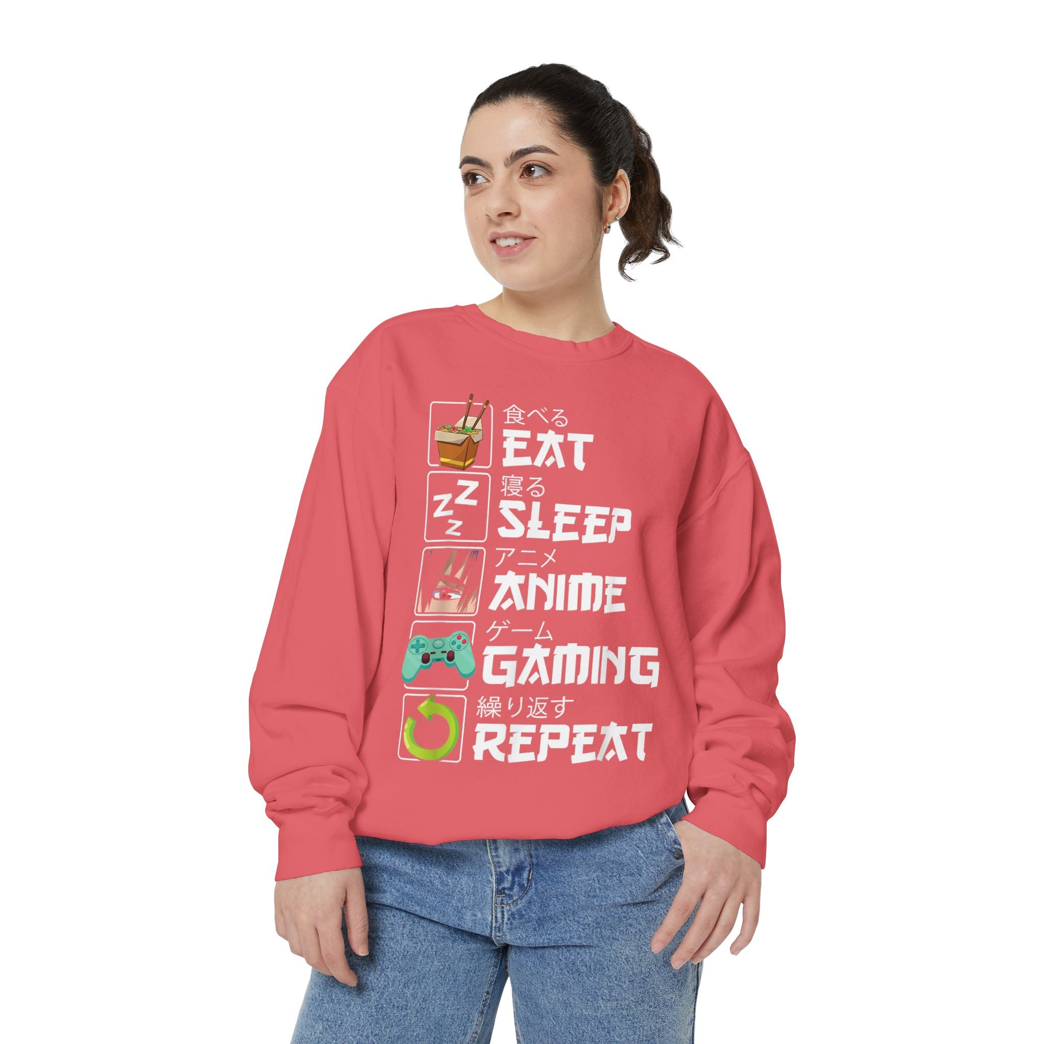 Anime Eat Sleep Anime Gaming Repeat – Funny Anime Gamer Sweatshirt