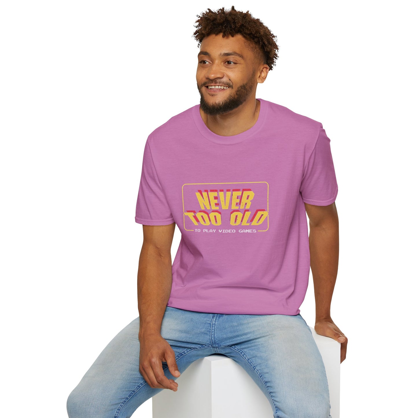 Never Too Old to Play Video Games Funny Retro Gamer T-Shirt