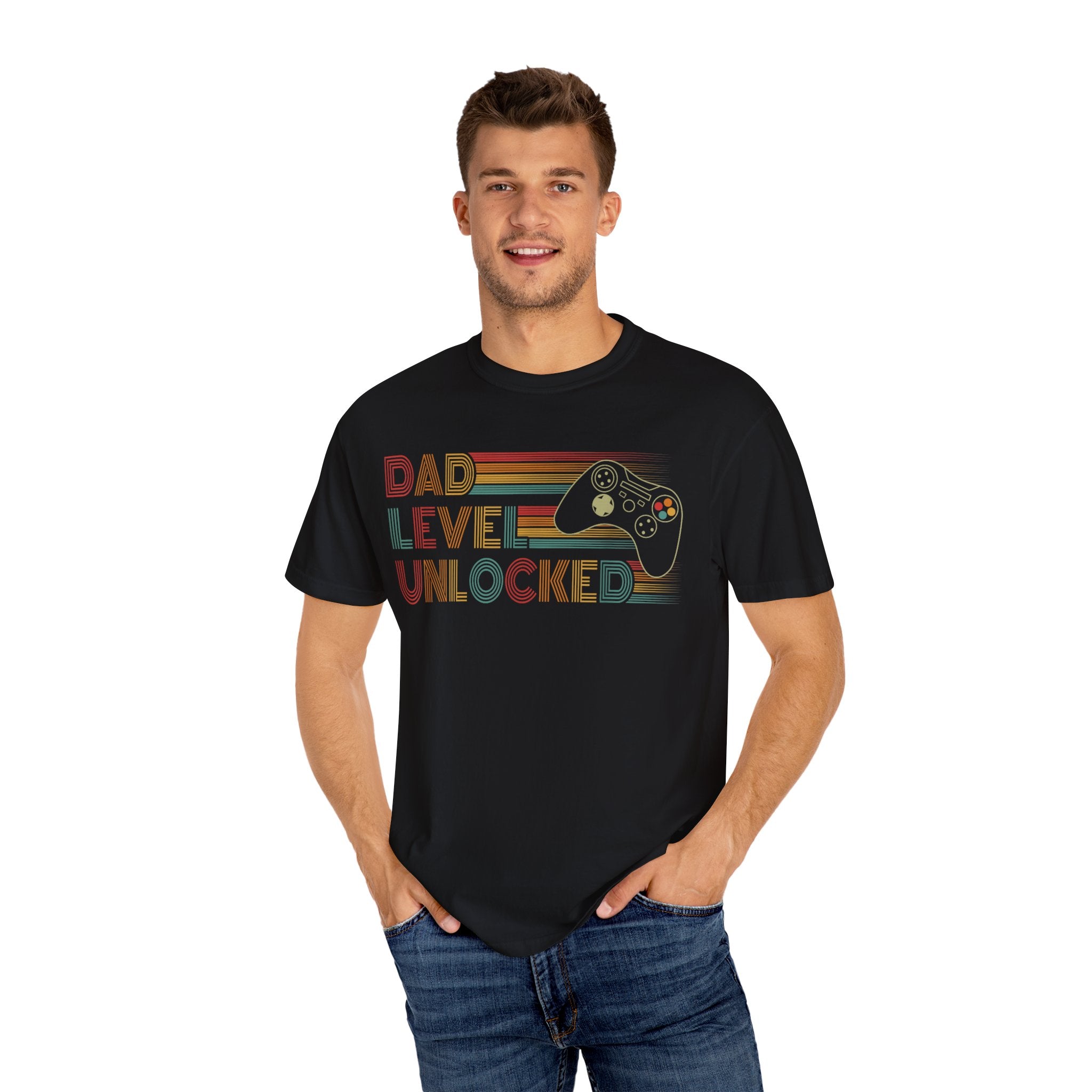 Dad Level Unlocked Retro Gaming Dad T-shirt
