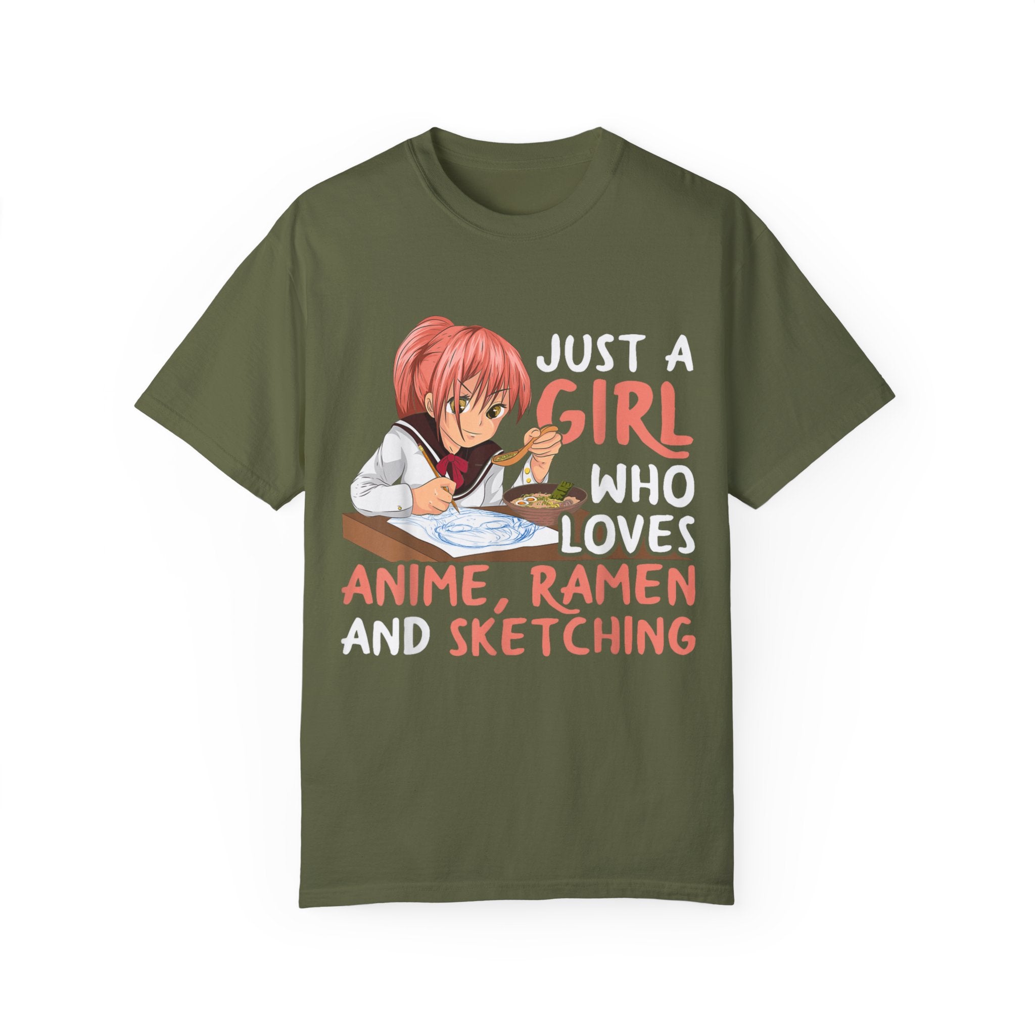 Just a Girl Who Loves Anime, Ramen & Sketching  Anime T-shirt