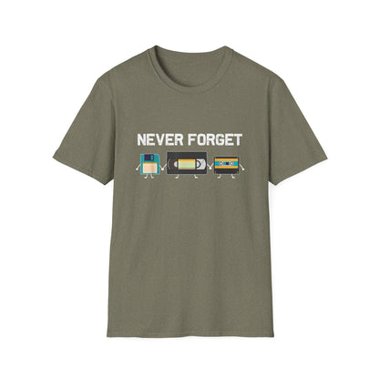 VHS Tape Cassette Floppy Disk – Never Forget Retro T-Shirt