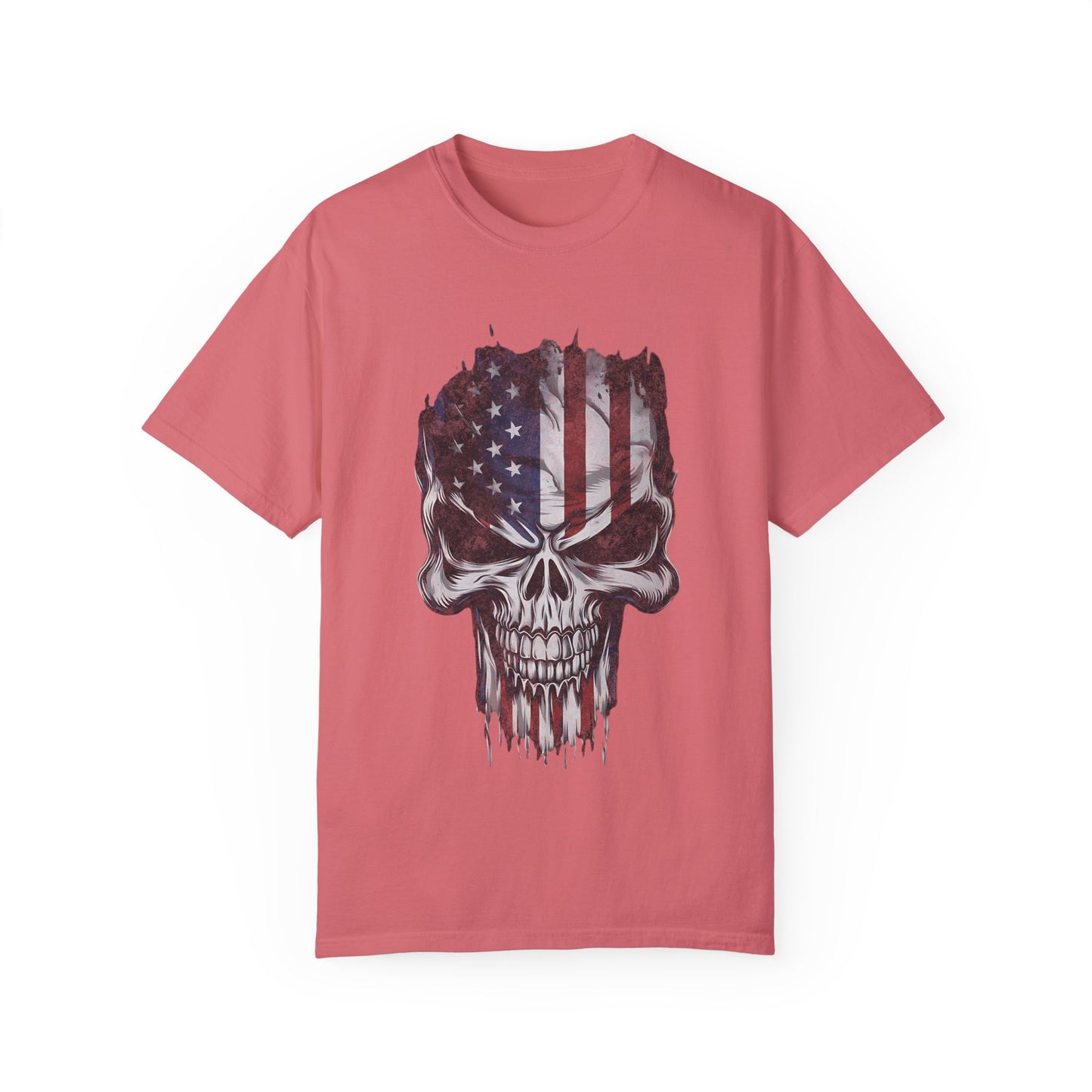 America Skull Face US Flag T-shirt
