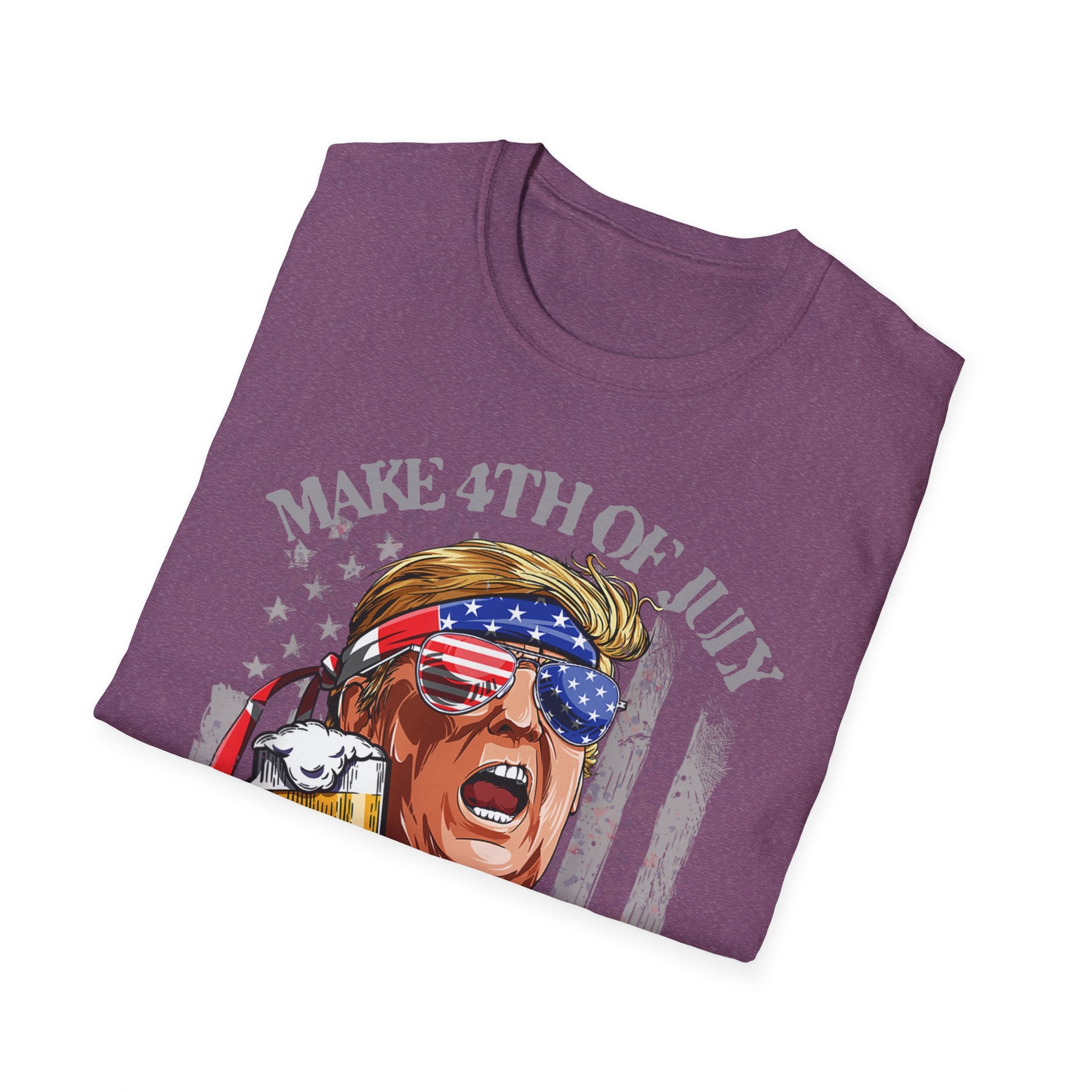 Make 4th of July Great Again Trump Beer Drinking T-Shirt
