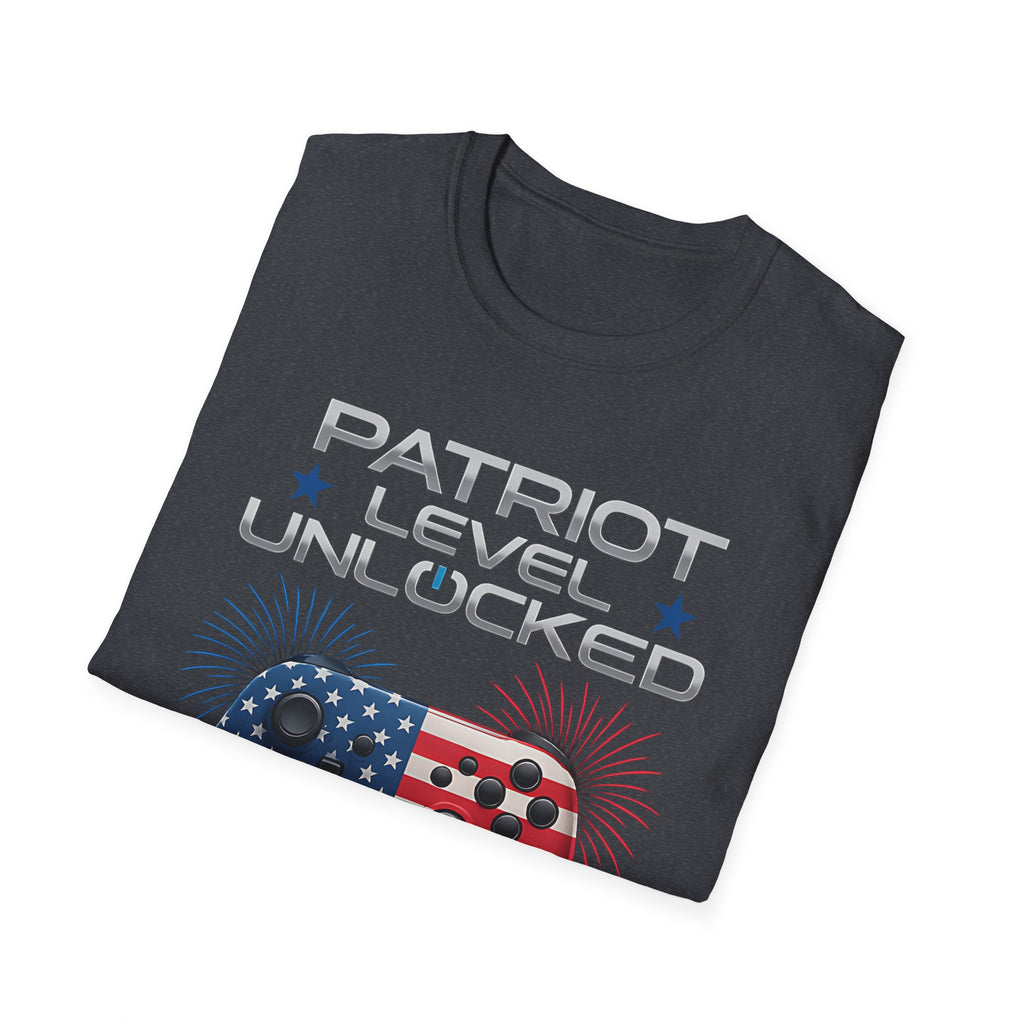 Gamer Level Unlocked Patriot 4th Of July Gaming T-Shirt