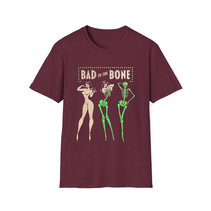 Bad to the Bone Halloween Skeleton Woman Baddie T-Shirt