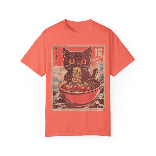 Anime Cat Eating Ramen – Japanese Kawaii Neko Food  T-shirt