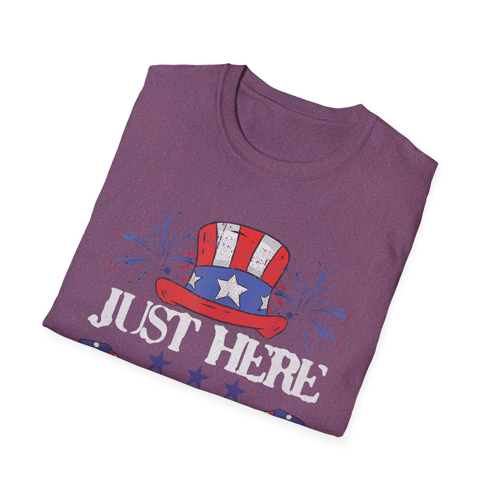 Just Here to Bang 4th of July Adult T-Shirt