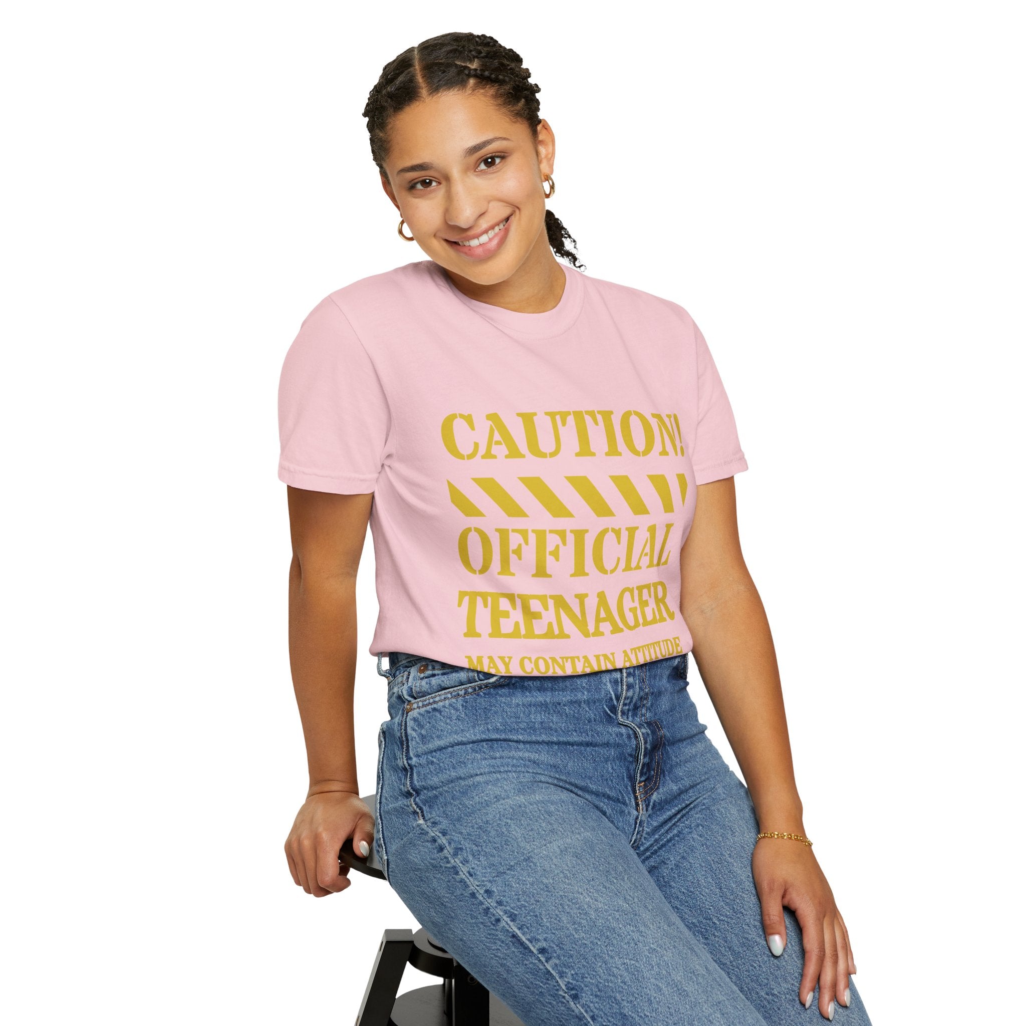 Caution! Official Teenager T-Shirt — 'May Contain Attitude' Youth Graphic Tee