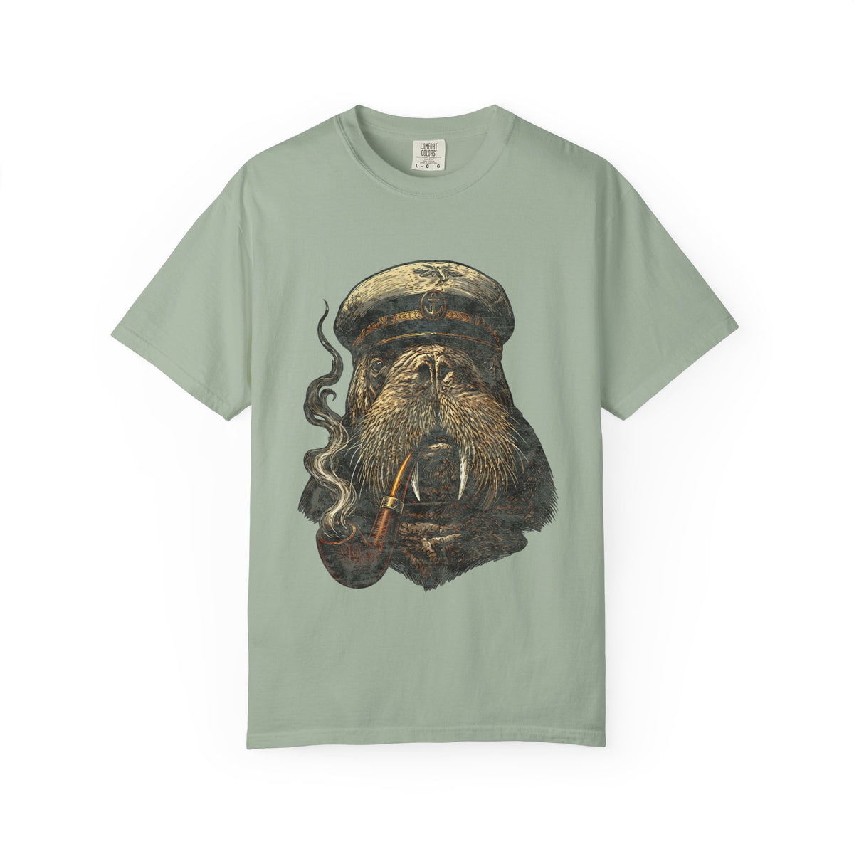 Captain Walrus Shirt, Vintage Sailor Tee, Retro Nautical Boat Captain, Smoking Pipe Animal Boat Shirt, Sea Captain Gift Comfort Colors® Tee