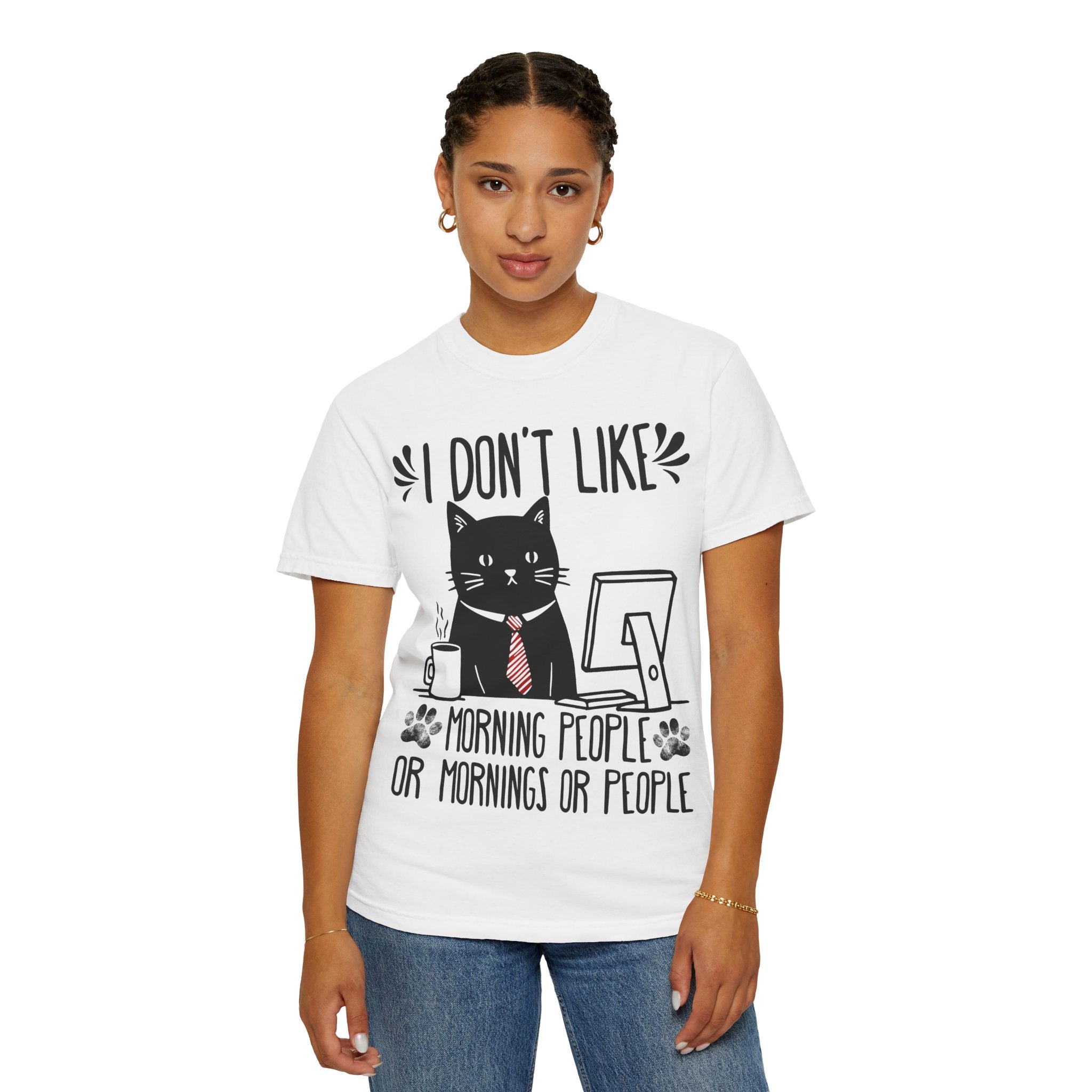 I Don’t Like Morning People... Or Mornings... Or People Funny Cat T-shirt