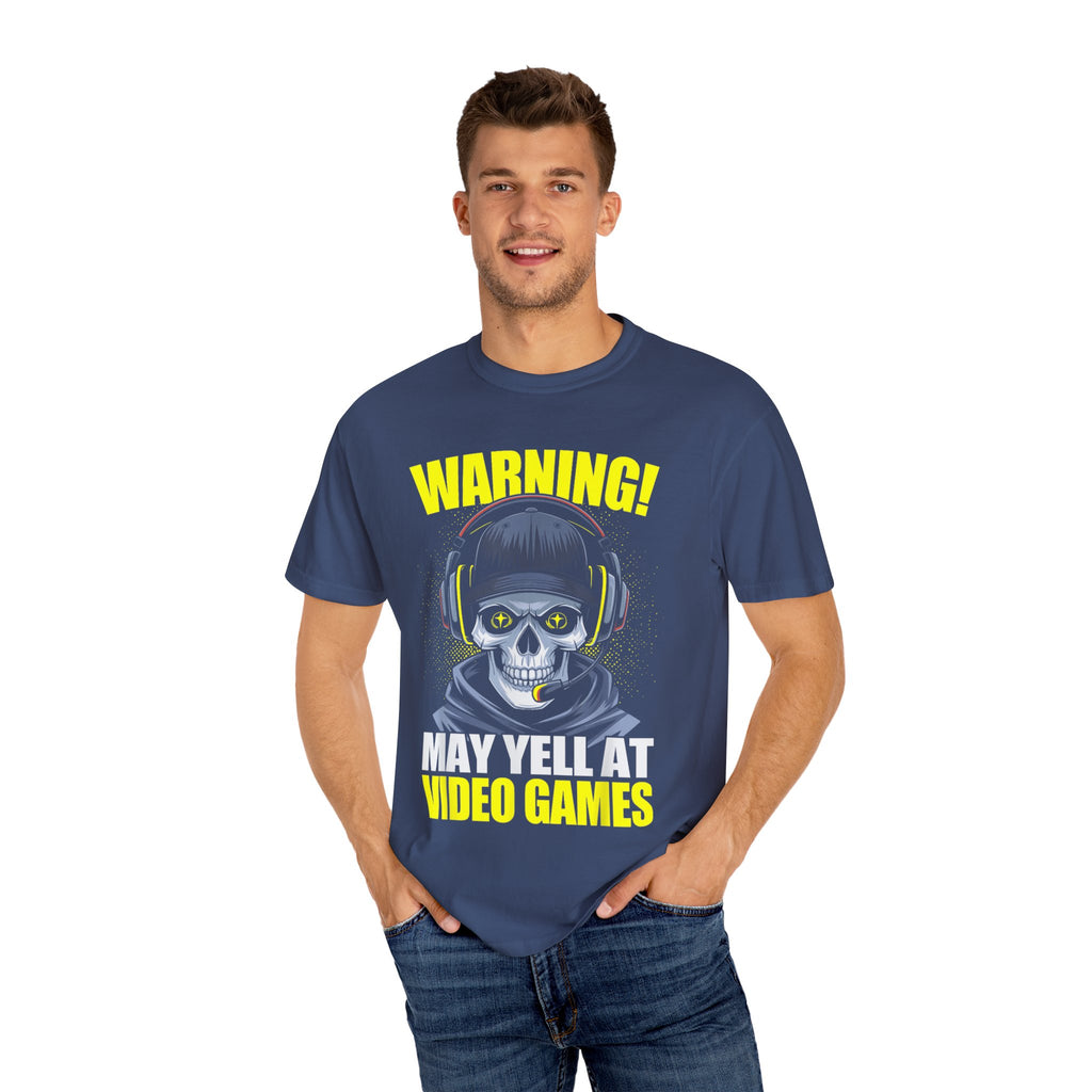 Warning: May Yell at Video Games Gamer T-shirt