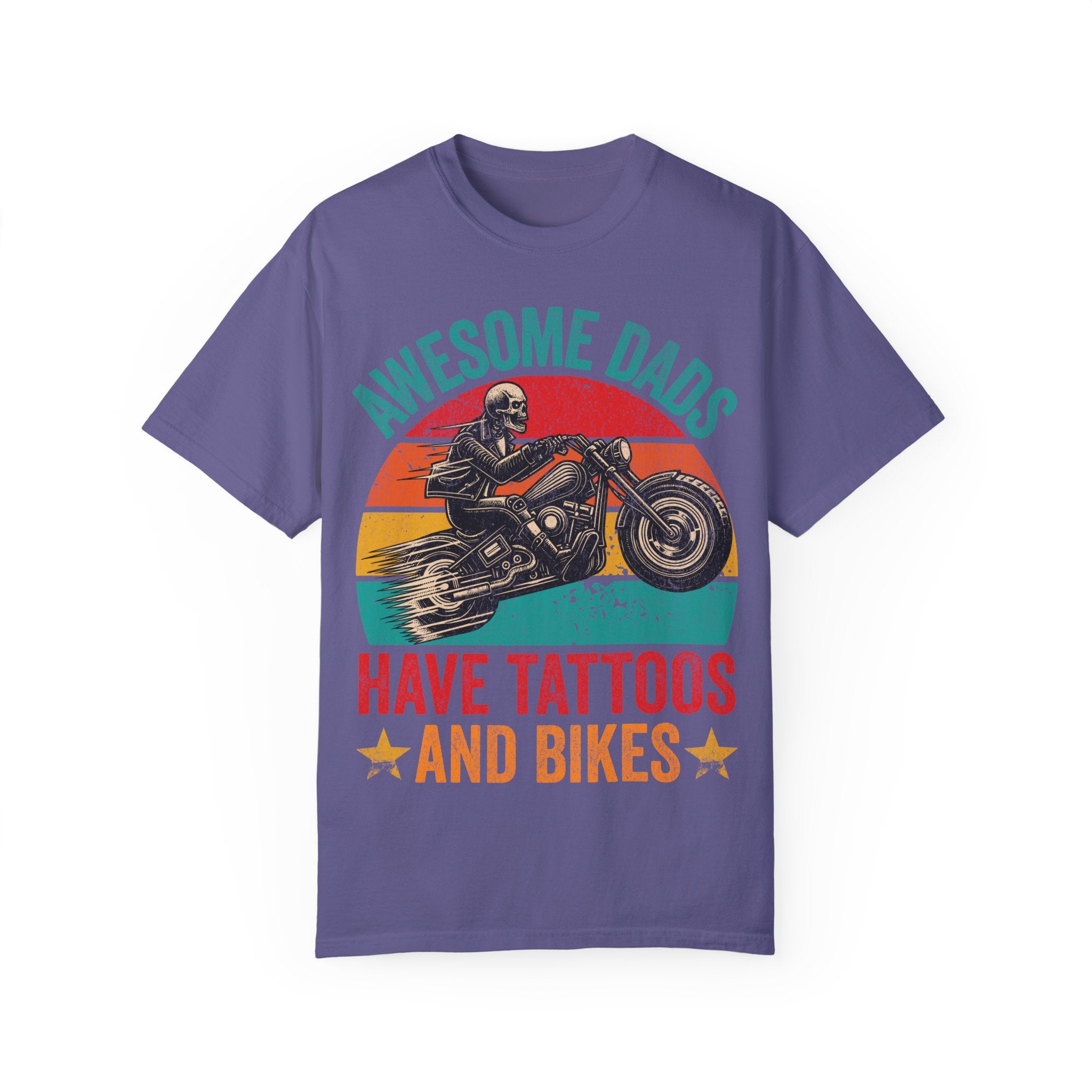 Awesome Dads Have Tattoos and Bikes – Father’s Day Biker T-shirt