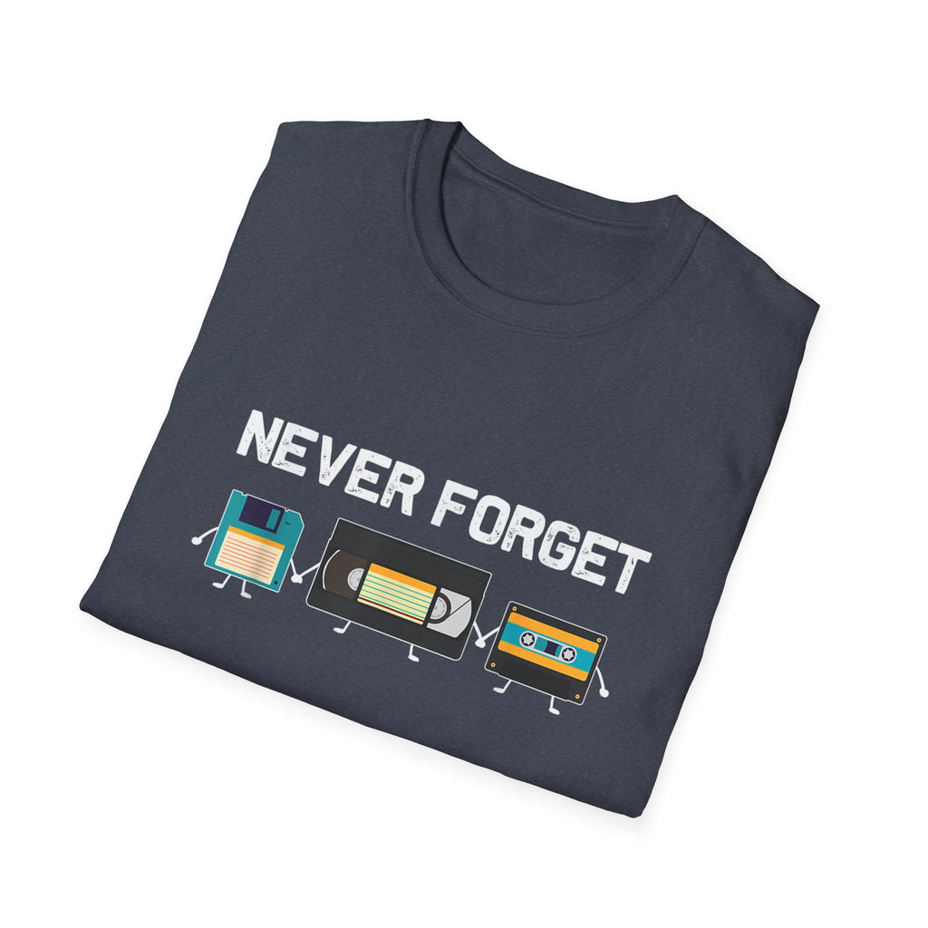 VHS Tape Cassette Floppy Disk – Never Forget Retro T-Shirt