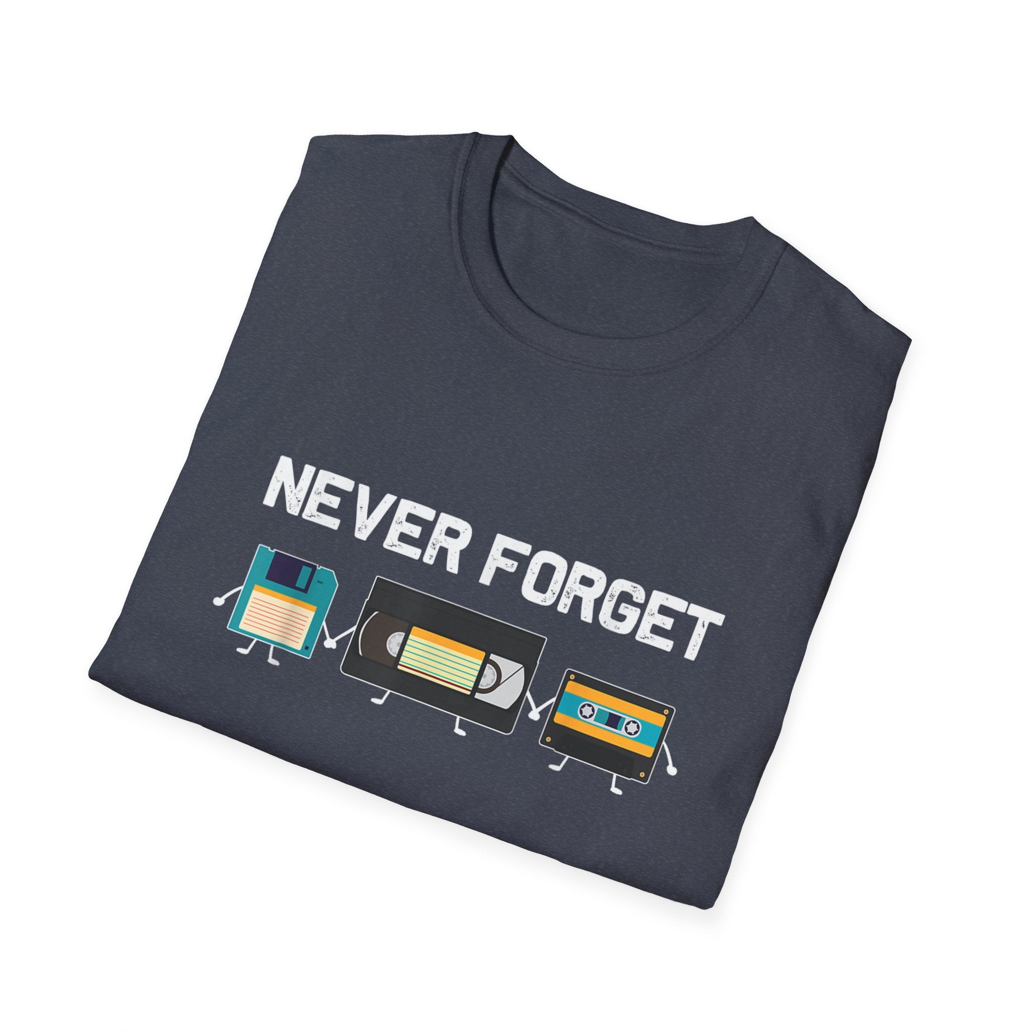VHS Tape Cassette Floppy Disk – Never Forget Retro T-Shirt