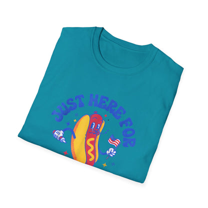 Hotdog 4th of July Just Here for the Weiners T-Shirt