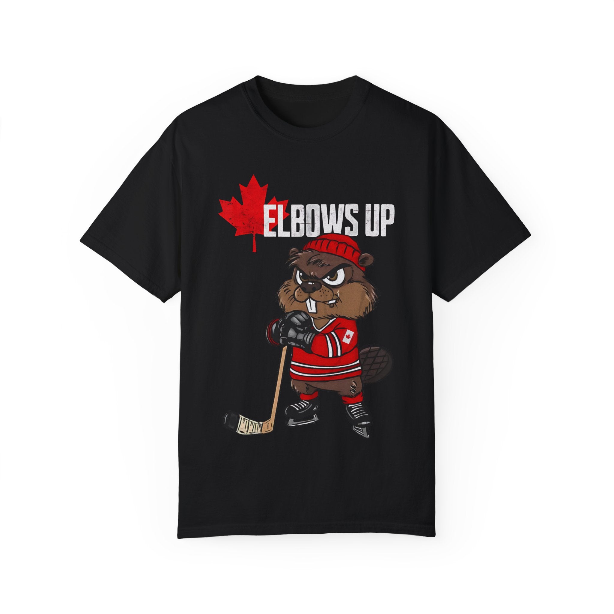 Elbows Up Canada Beaver Hockey Player T-shirt