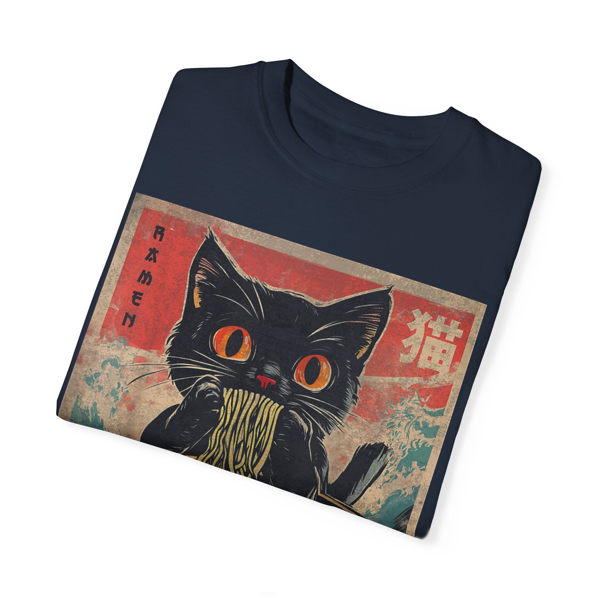 Anime Cat Eating Ramen – Japanese Kawaii Neko Food  T-shirt