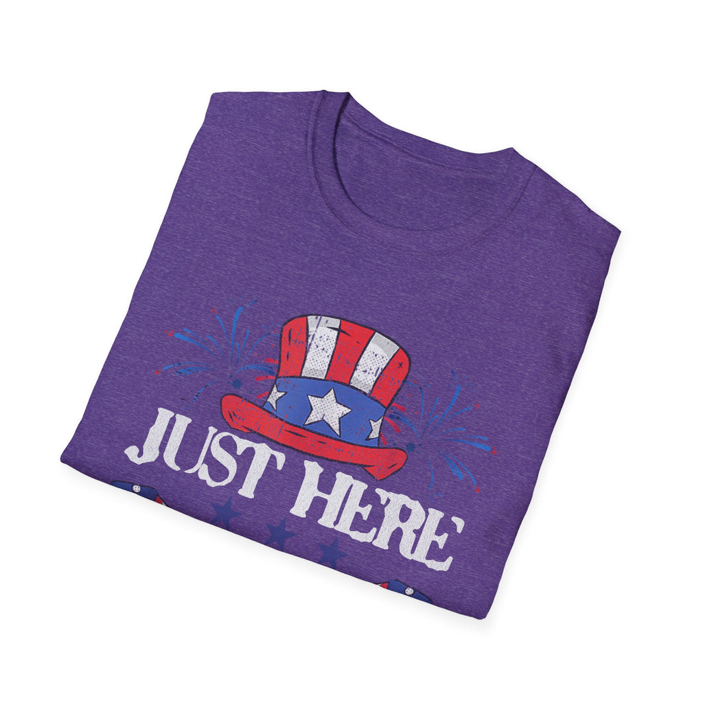 Just Here to Bang 4th of July Adult T-Shirt