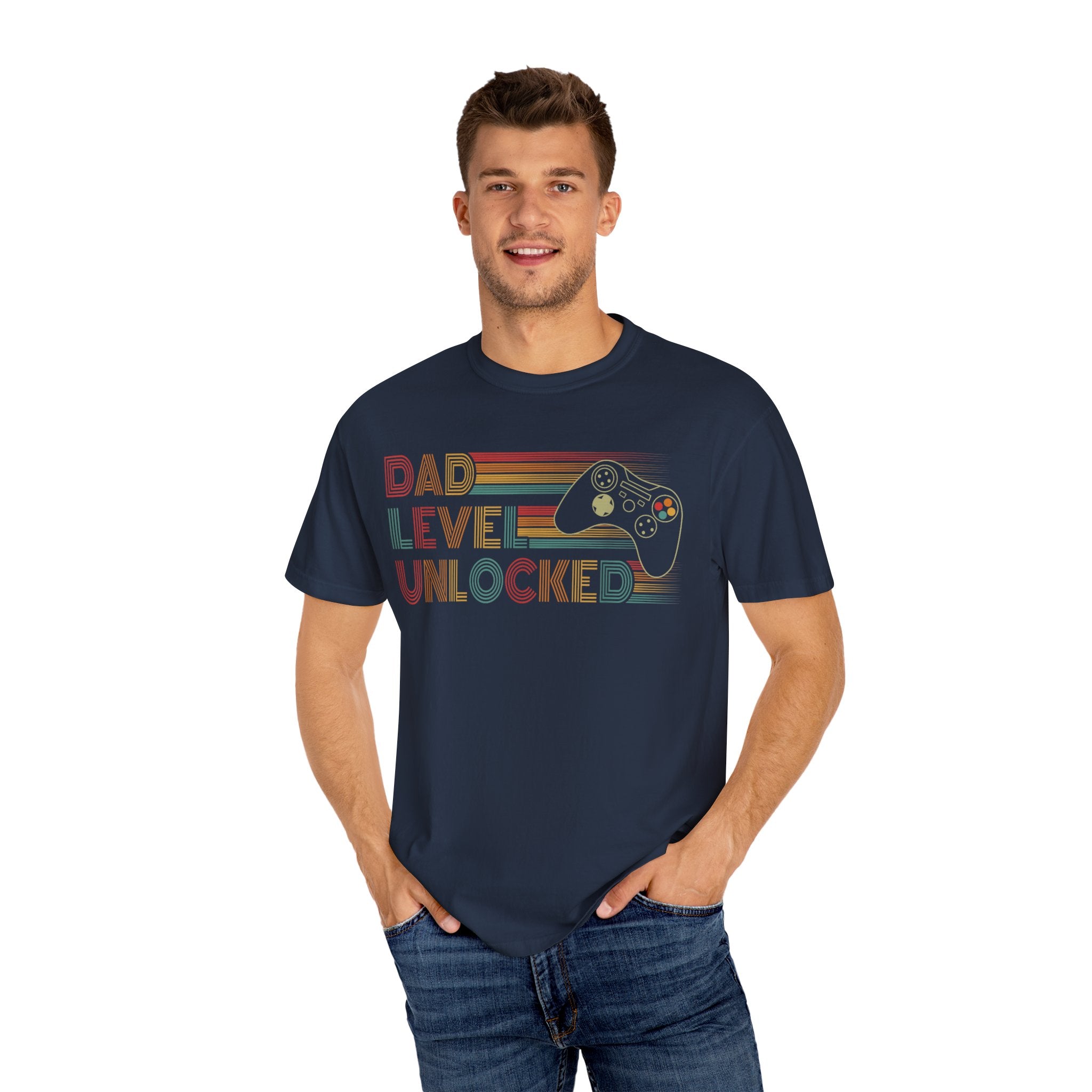 Dad Level Unlocked Retro Gaming Dad T-shirt
