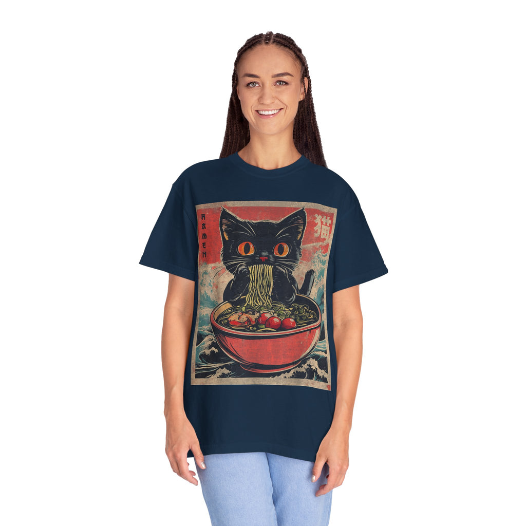 Anime Cat Eating Ramen – Japanese Kawaii Neko Food  T-shirt