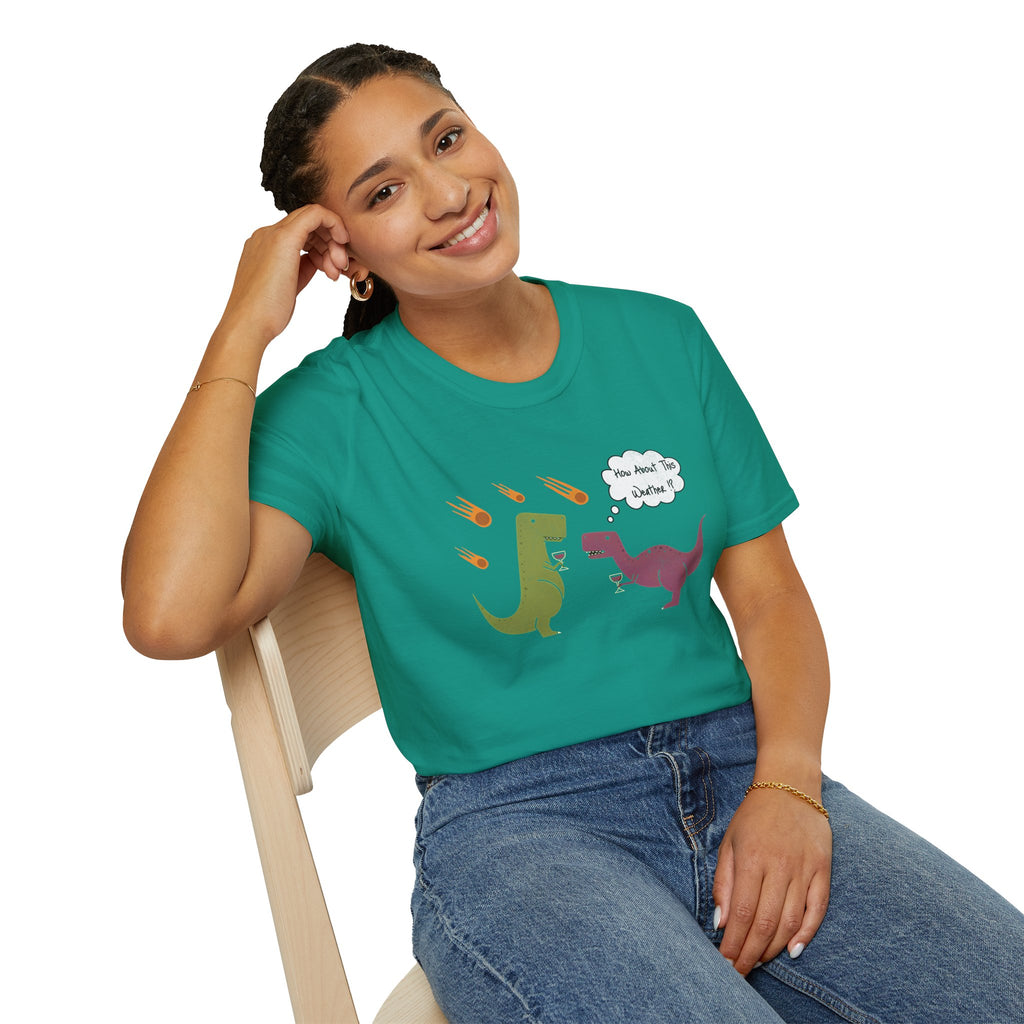 Funny T-Rex How About This Weather? Dino Puns T-Shirt