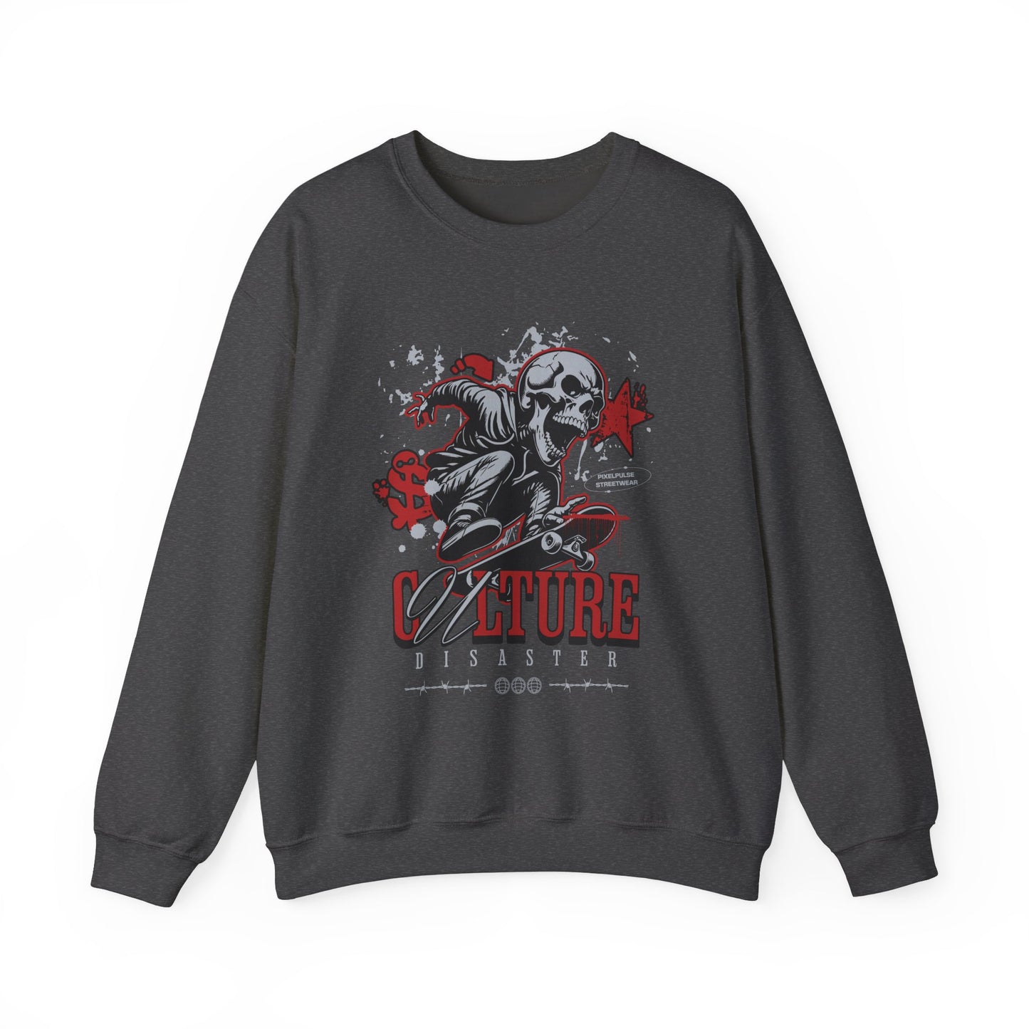 Funny Skull "Culture is a Disaster" Streetwear Sweatshirt