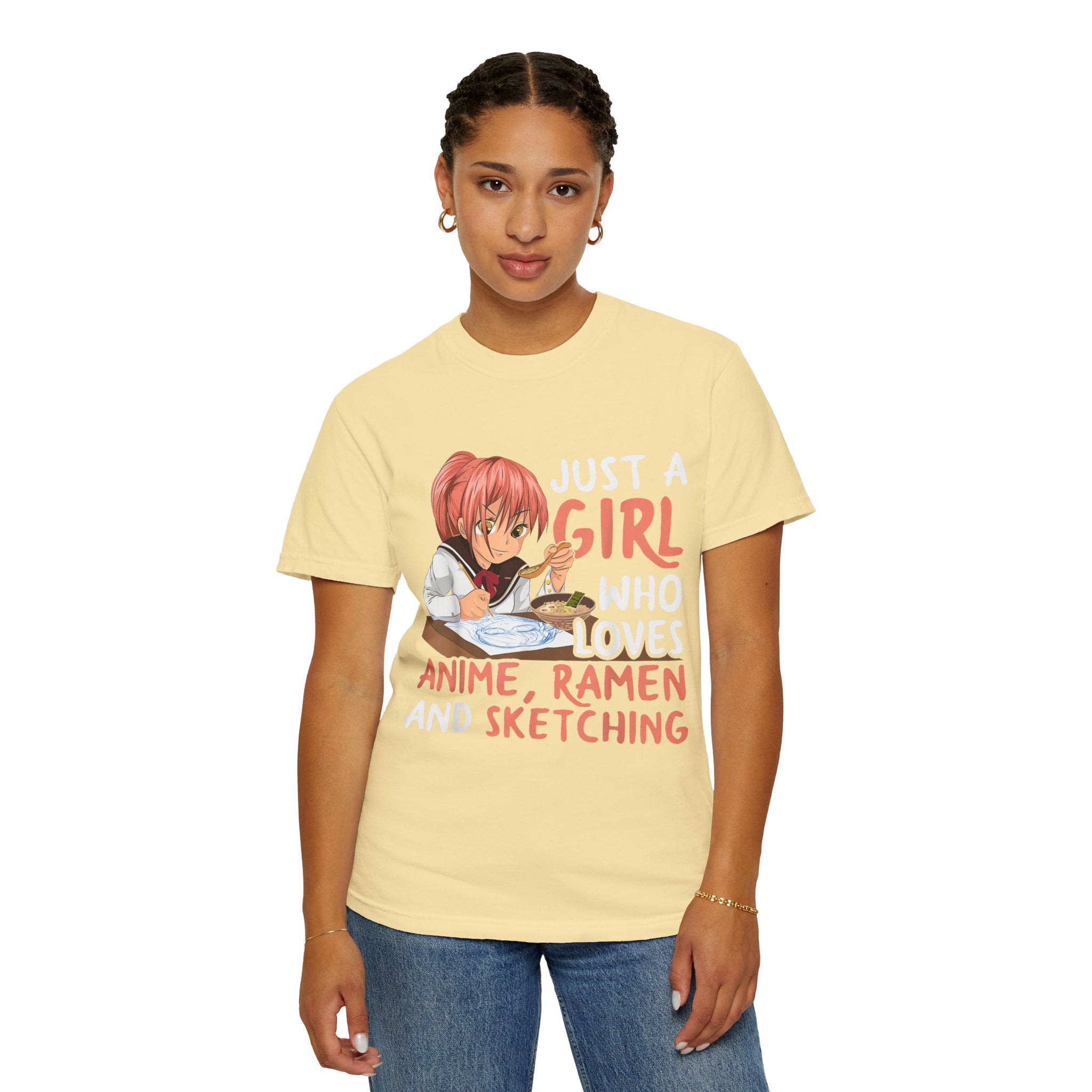 Just a Girl Who Loves Anime, Ramen & Sketching  Anime T-shirt