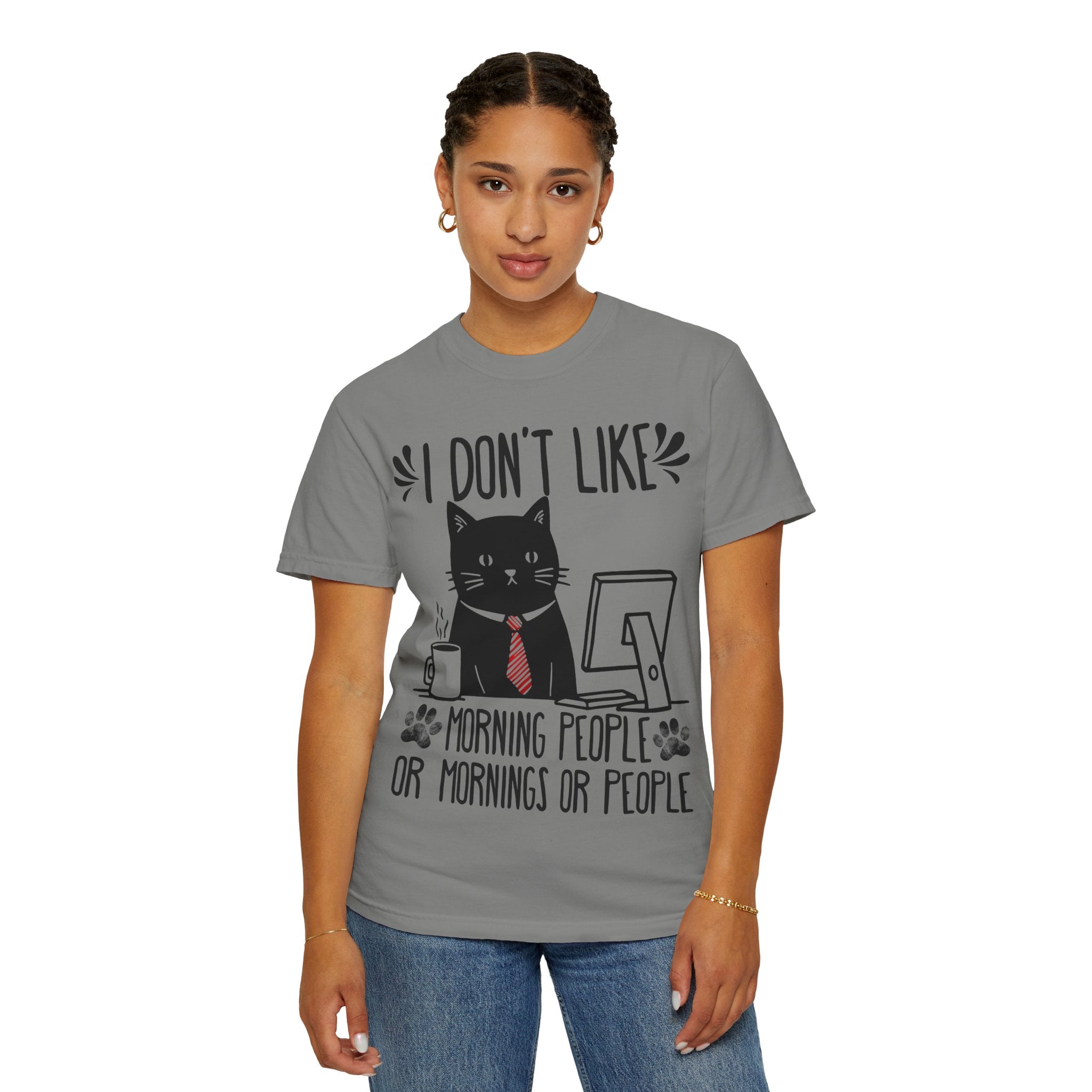 I Don’t Like Morning People... Or Mornings... Or People Funny Cat T-shirt