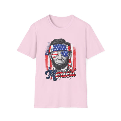 US Abe President Lincoln Merica 4th of July T-Shirt
