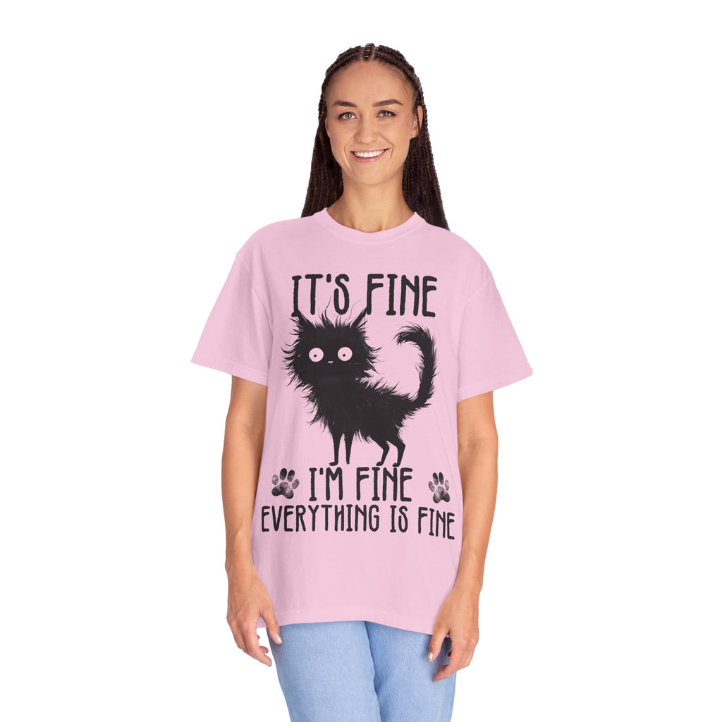 I’m Fine, It’s Fine, Everything Is Fine Funny Cat Kitten T-Shirt