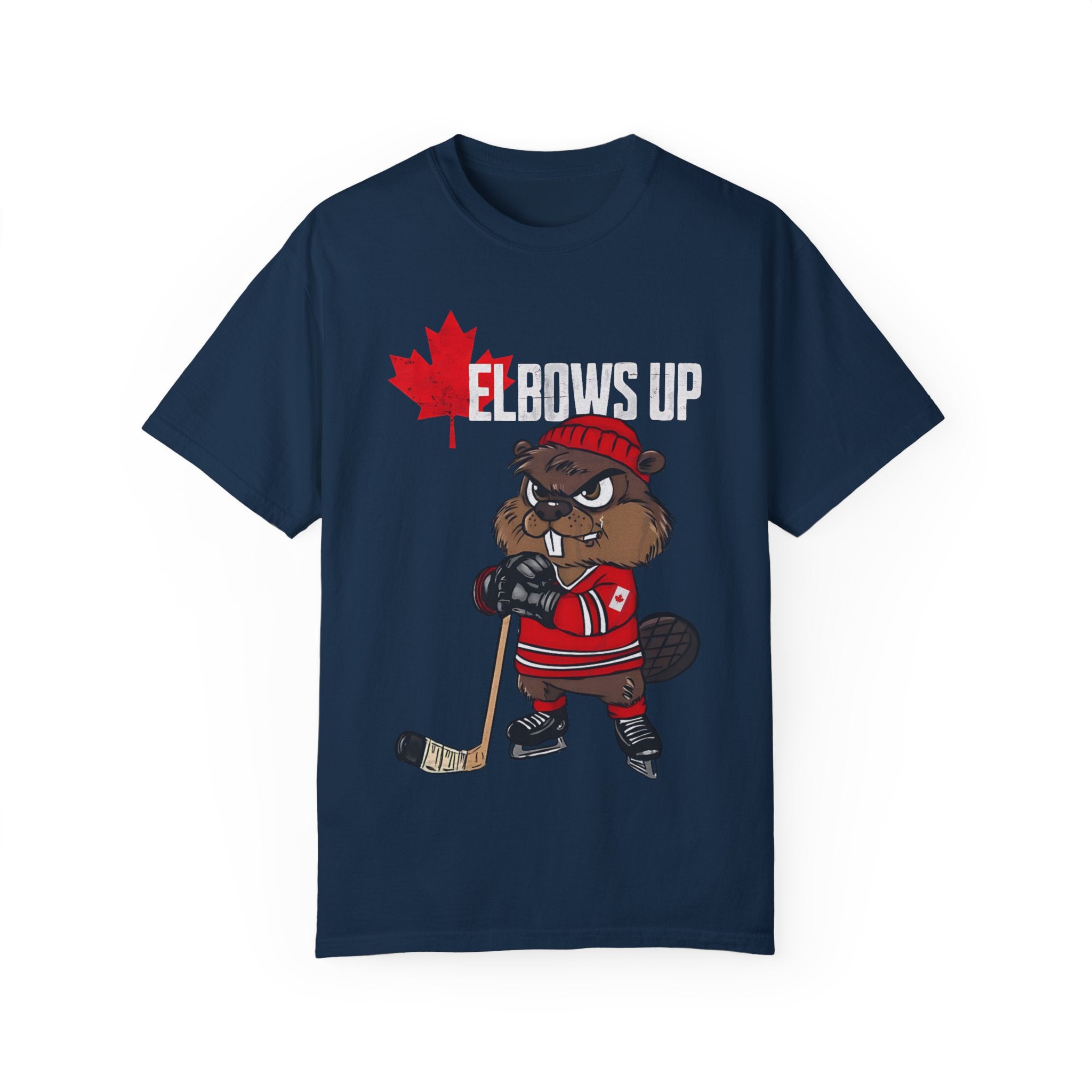 Elbows Up Canada Beaver Hockey Player T-shirt