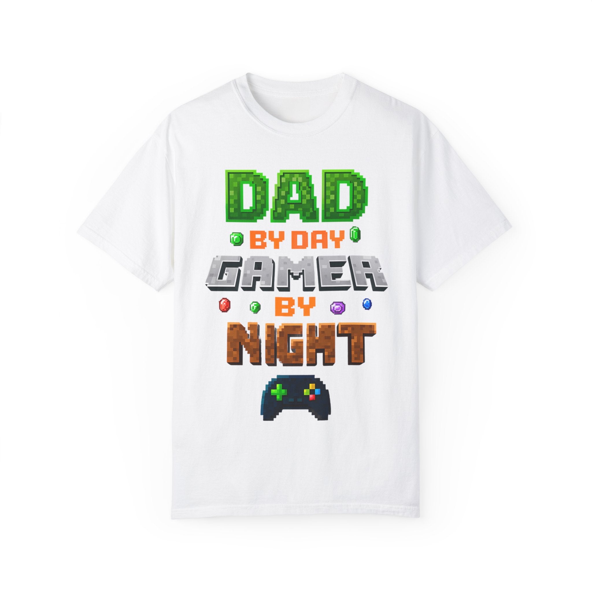 Dad By Day, Gamer By Night – Pixel Hero T-shirt