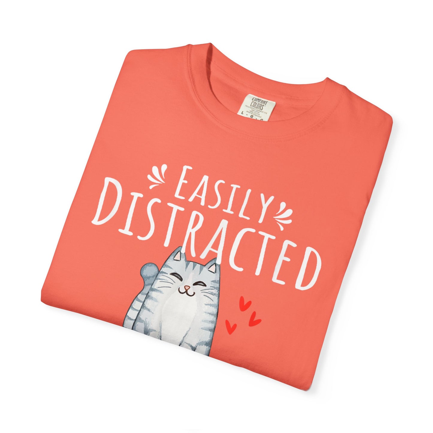 Easily Distracted by Books and Cats T-shirt