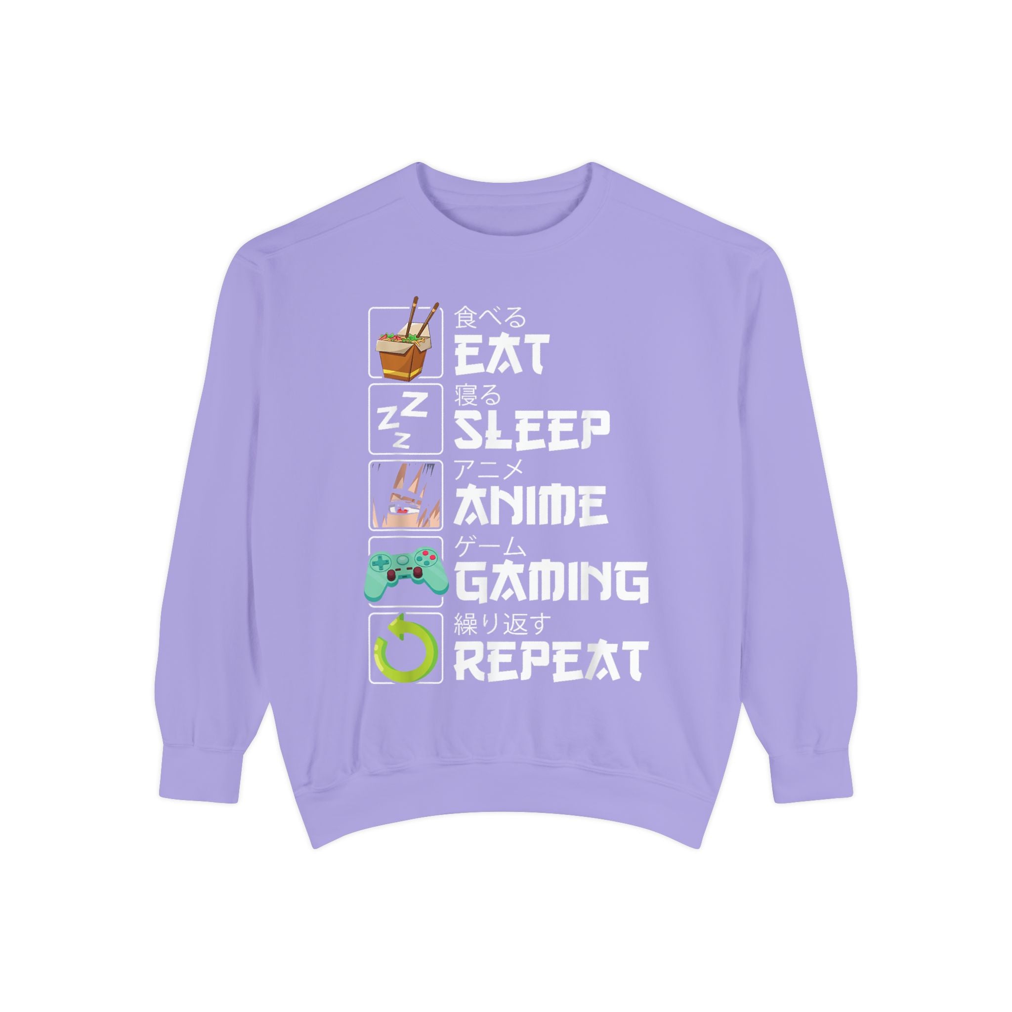 Anime Eat Sleep Anime Gaming Repeat – Funny Anime Gamer Sweatshirt
