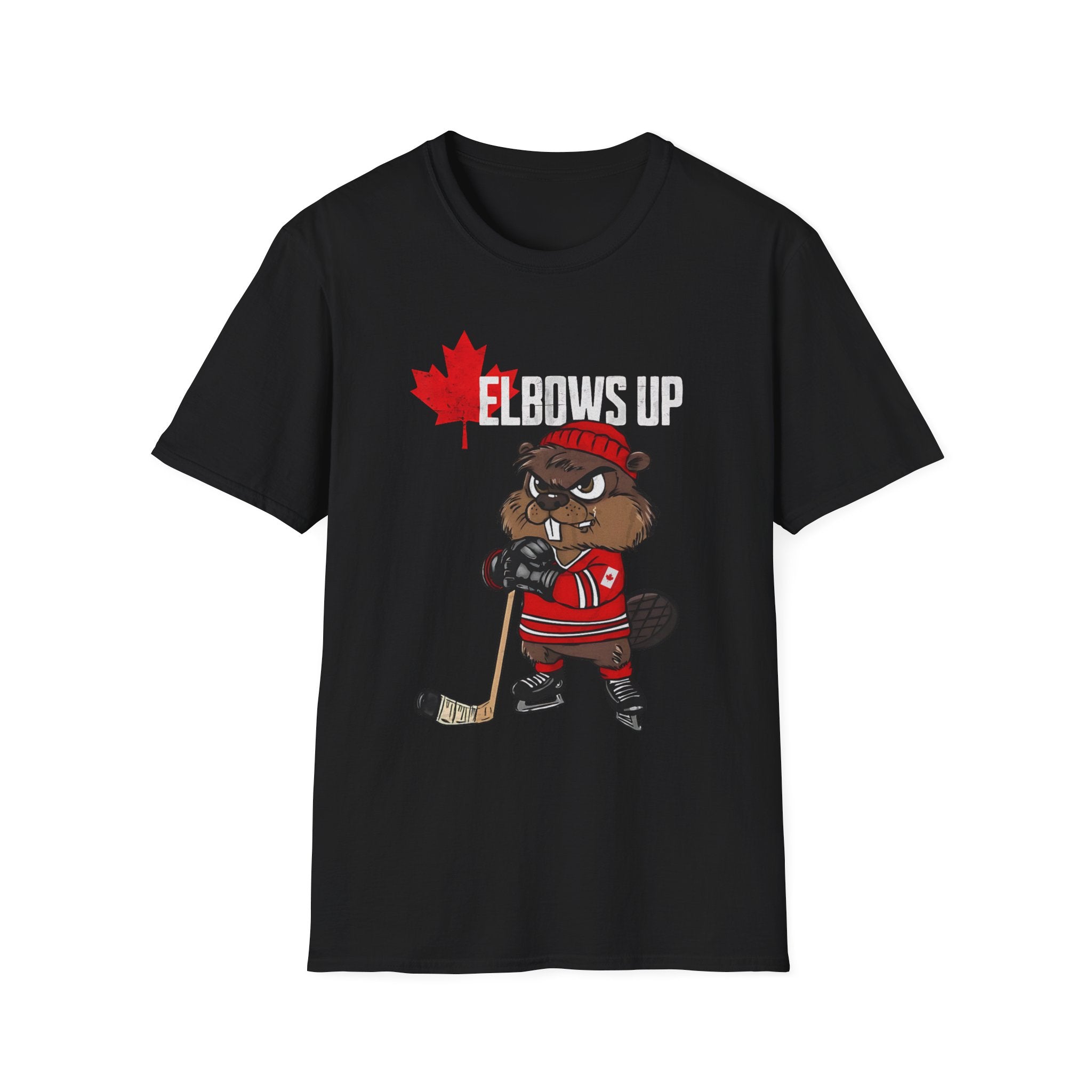 Beaver Hockey Elbows Up Canada Graphic Shirt