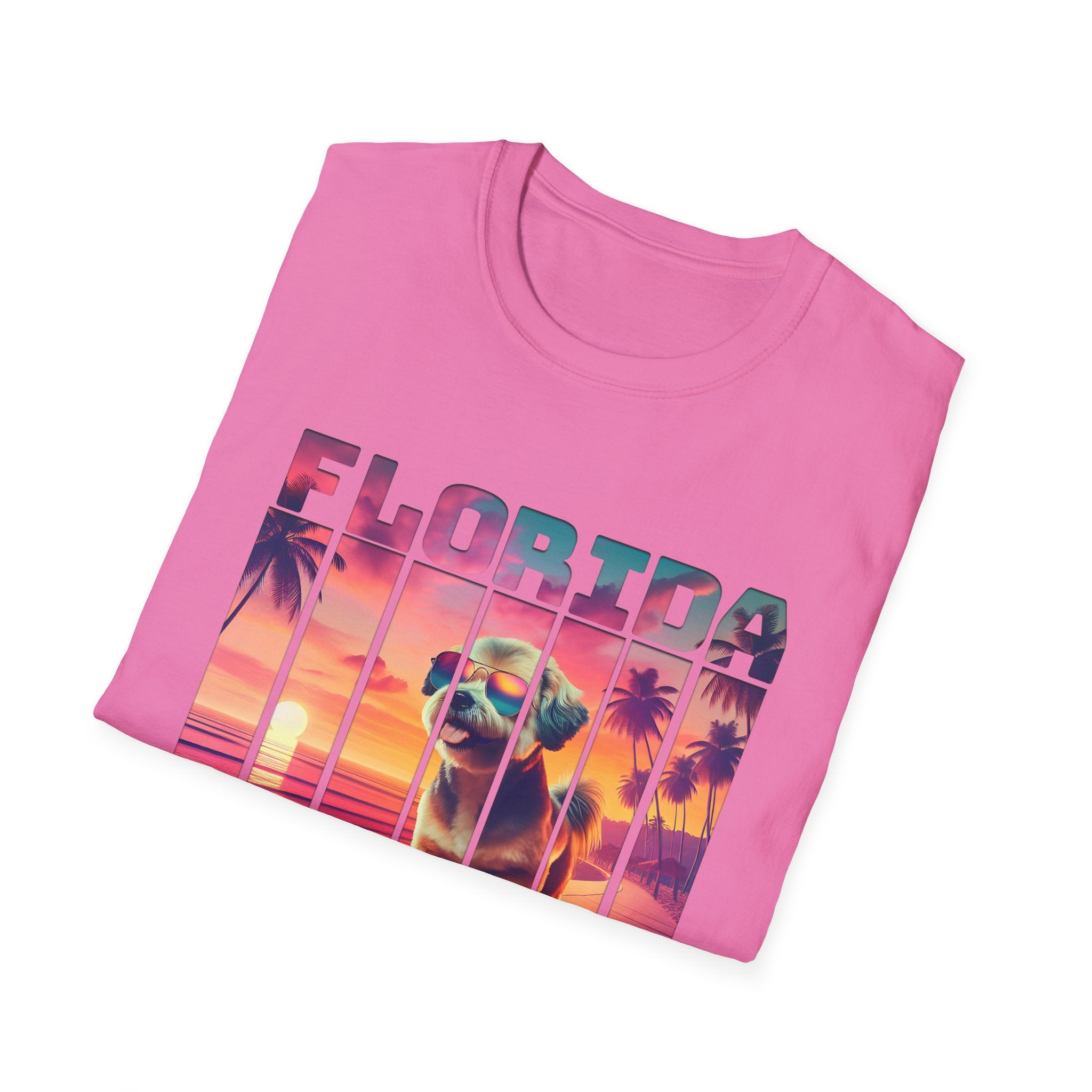 Florida Miami Beach Cool Summer Dog T-Shirt
