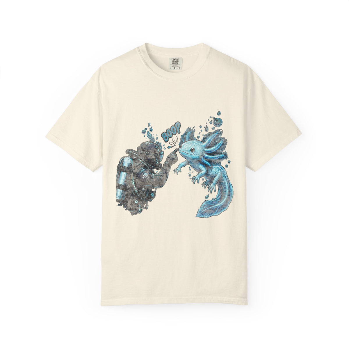Axolotl Scuba Diving Shirt, Cute Amphibian Tee, Ocean Diver Gift, Scuba Diving Apparel, Water Animal Top | Comfort Colors® T-Shirt