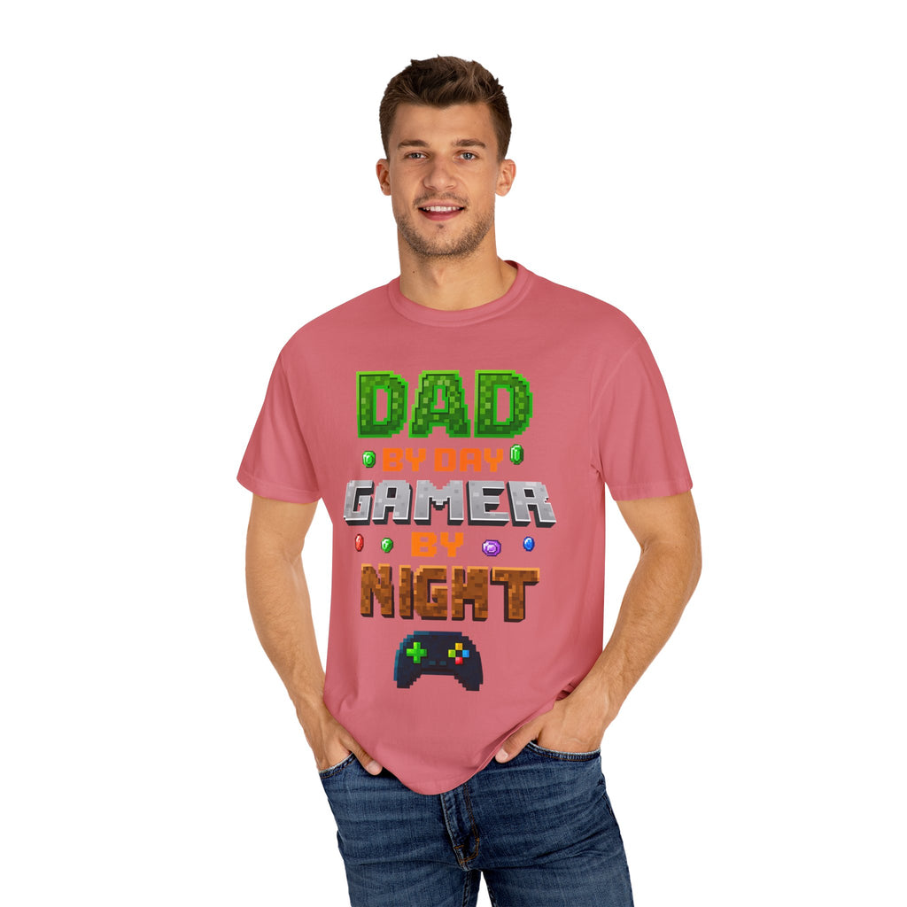 Dad By Day, Gamer By Night – Pixel Hero T-shirt