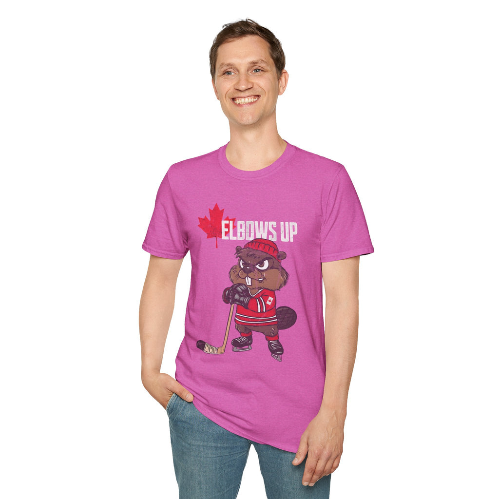 Beaver Hockey Elbows Up Canada Graphic Shirt