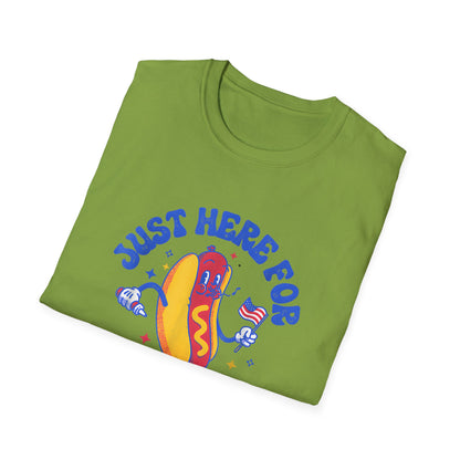 Hotdog 4th of July Just Here for the Weiners T-Shirt