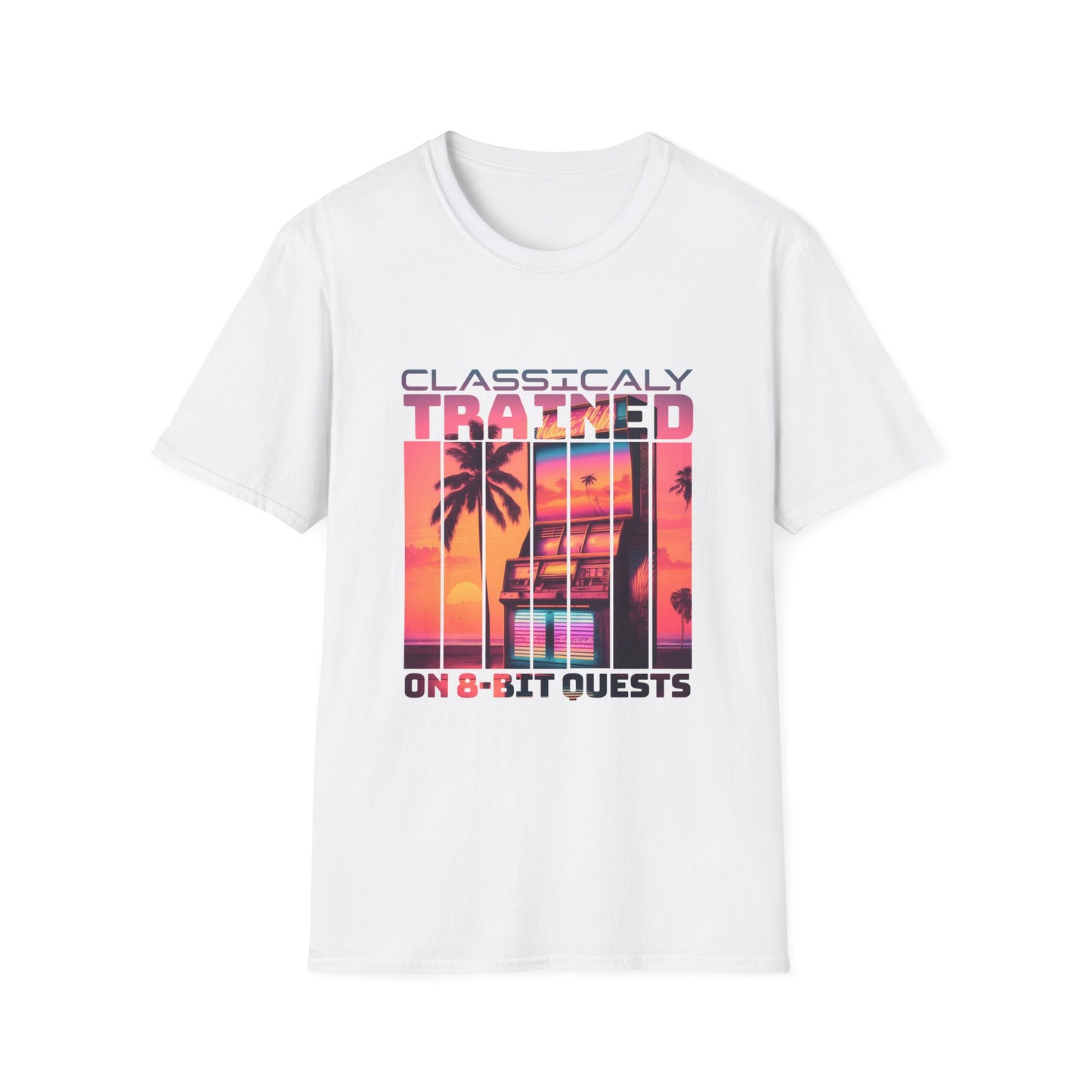 Synthwave Retro Classically Trained on 8-Bit Quests Arcade T-Shirt