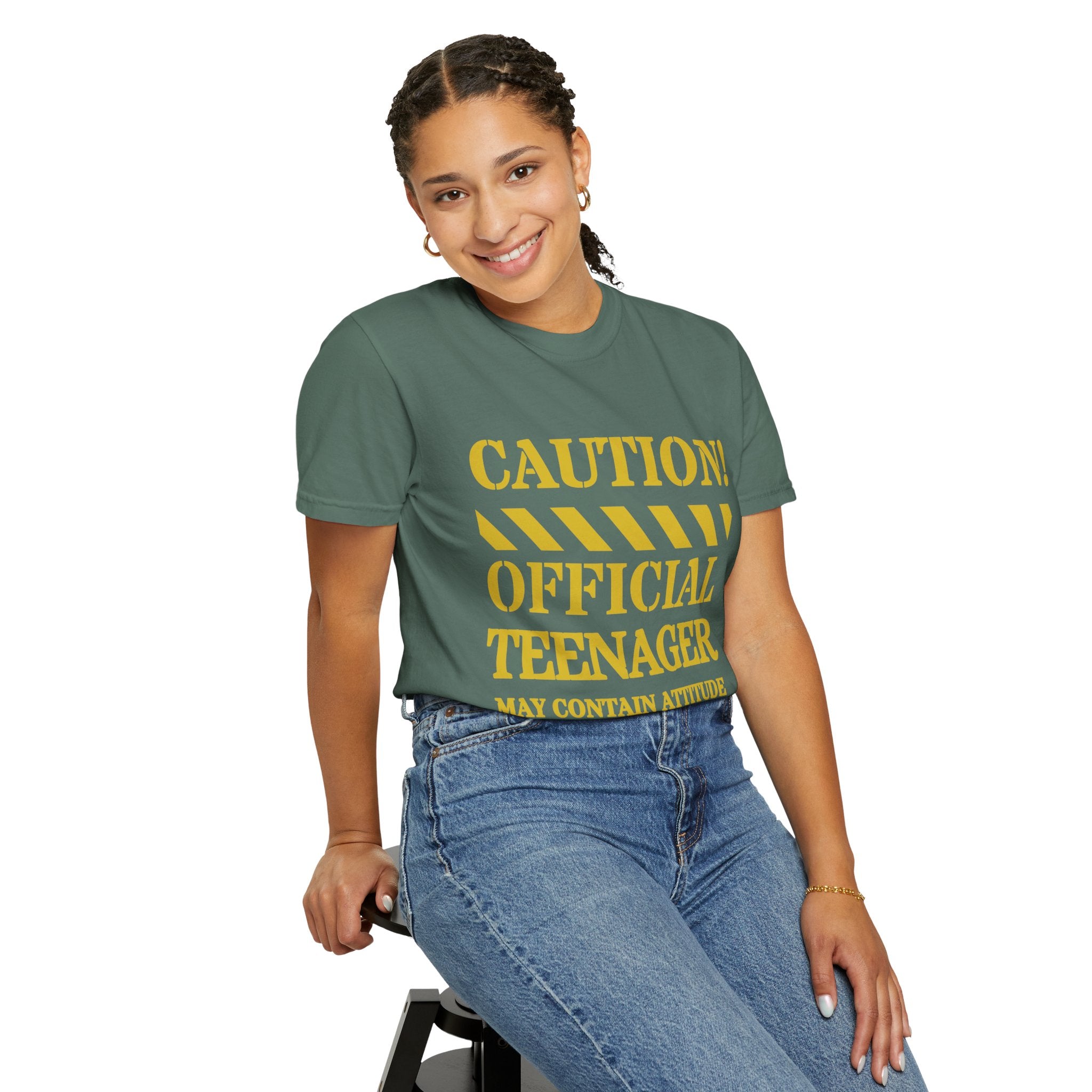 Caution! Official Teenager T-Shirt — 'May Contain Attitude' Youth Graphic Tee
