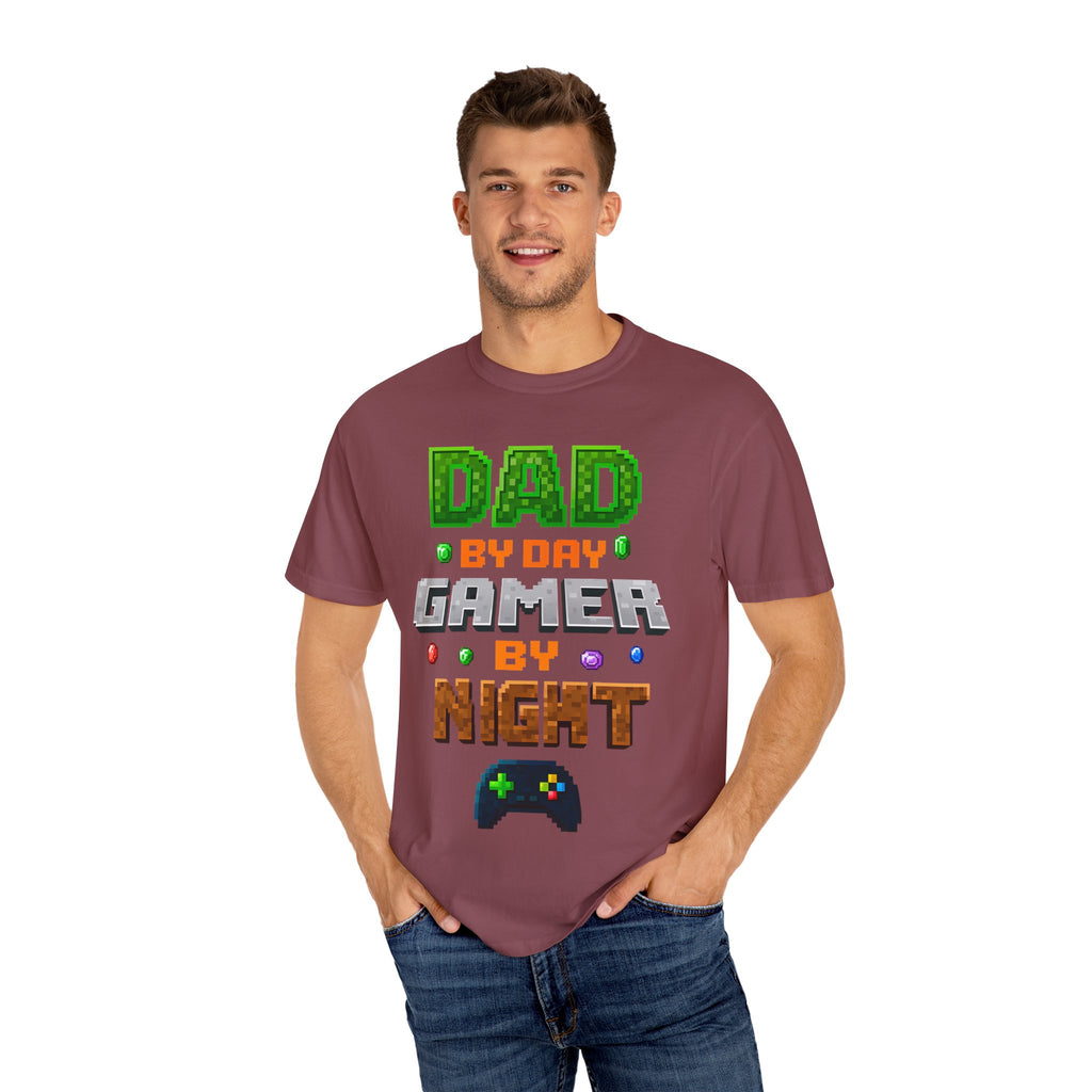 Dad By Day, Gamer By Night – Pixel Hero T-shirt