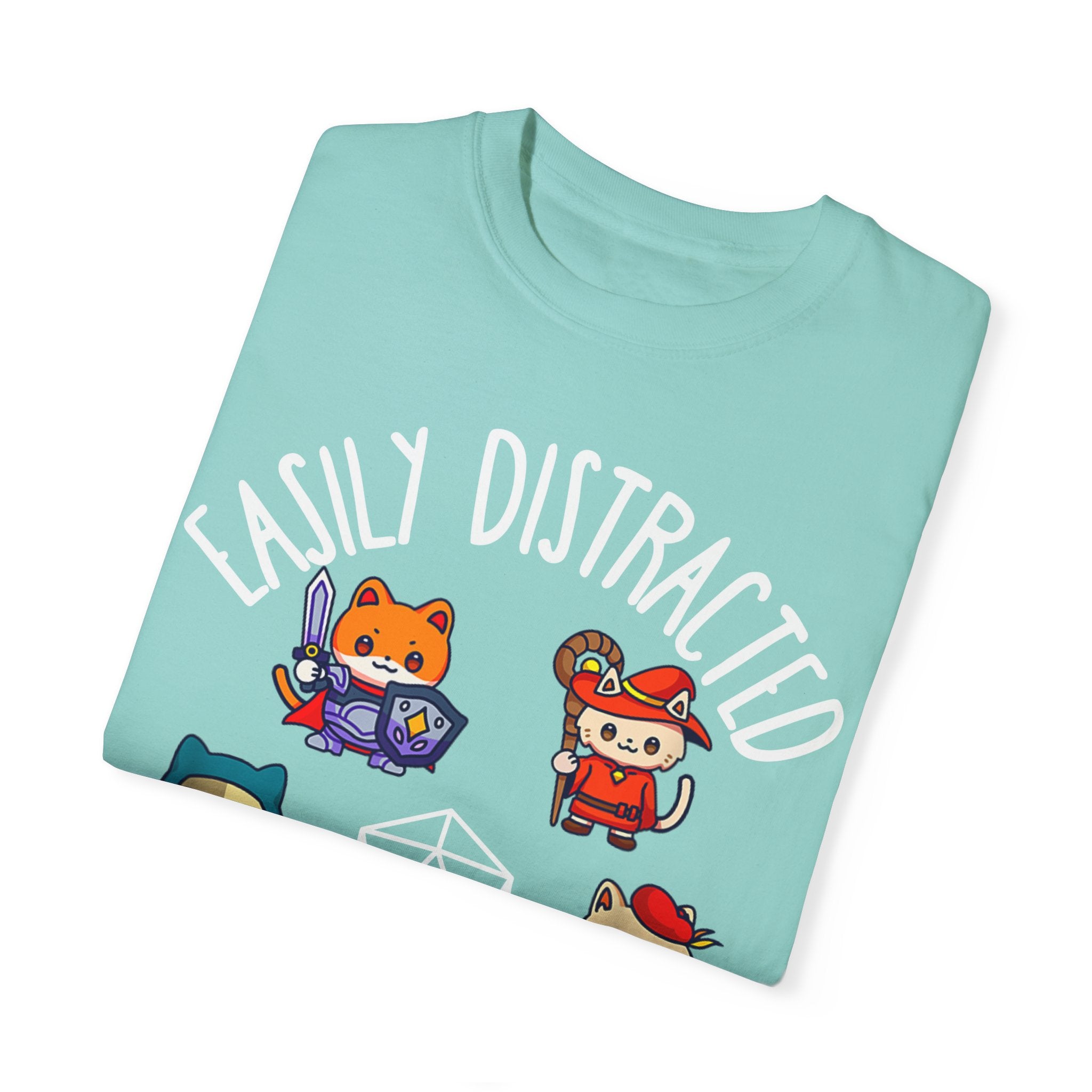 Easily Distracted by Cats and Side Quests T-shirt